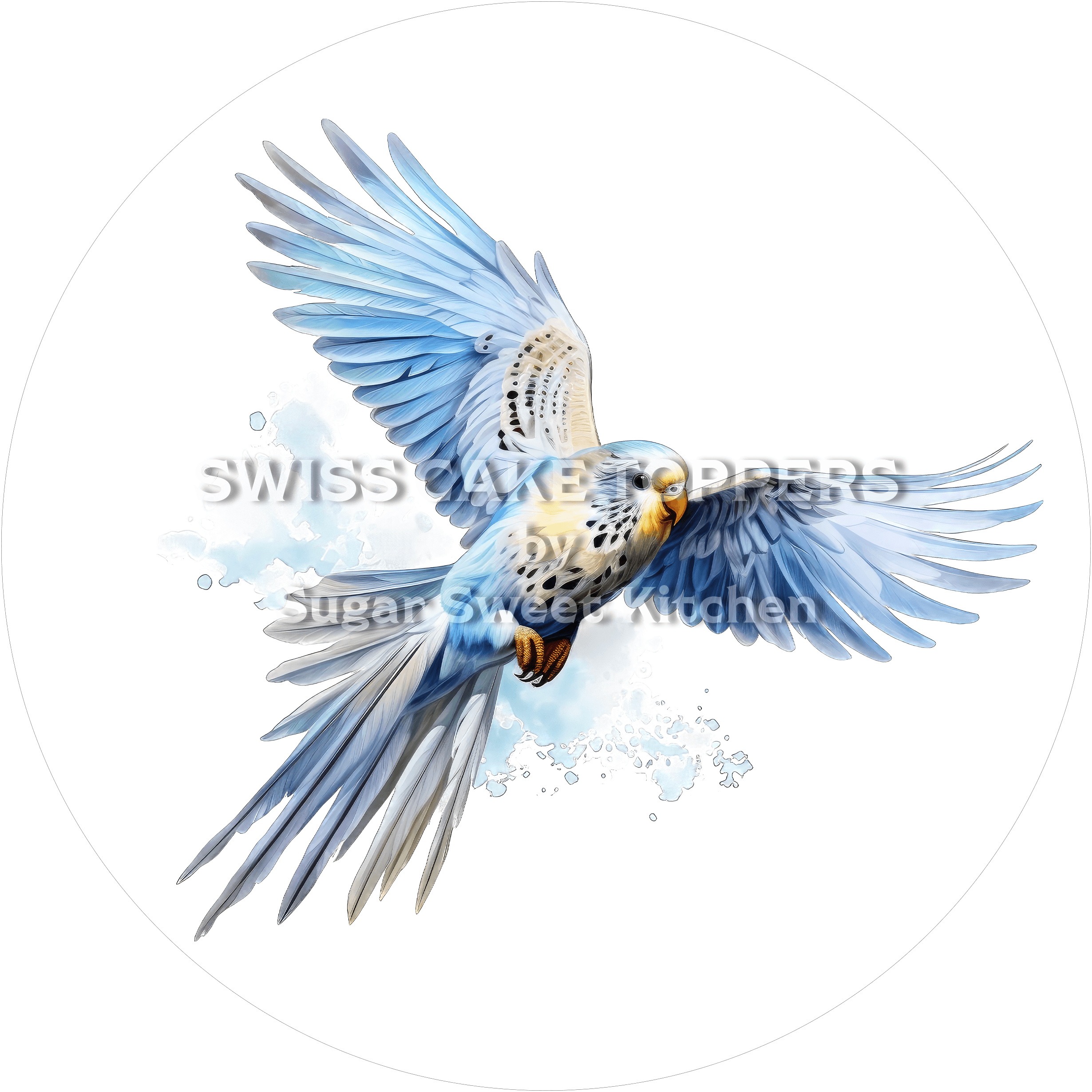 Einmaliger Wellensittich-Tortenaufleger16 - personalisierbar - Fondant- Torten- & Cupcakeaufleger Sugar Sweet Kitchen