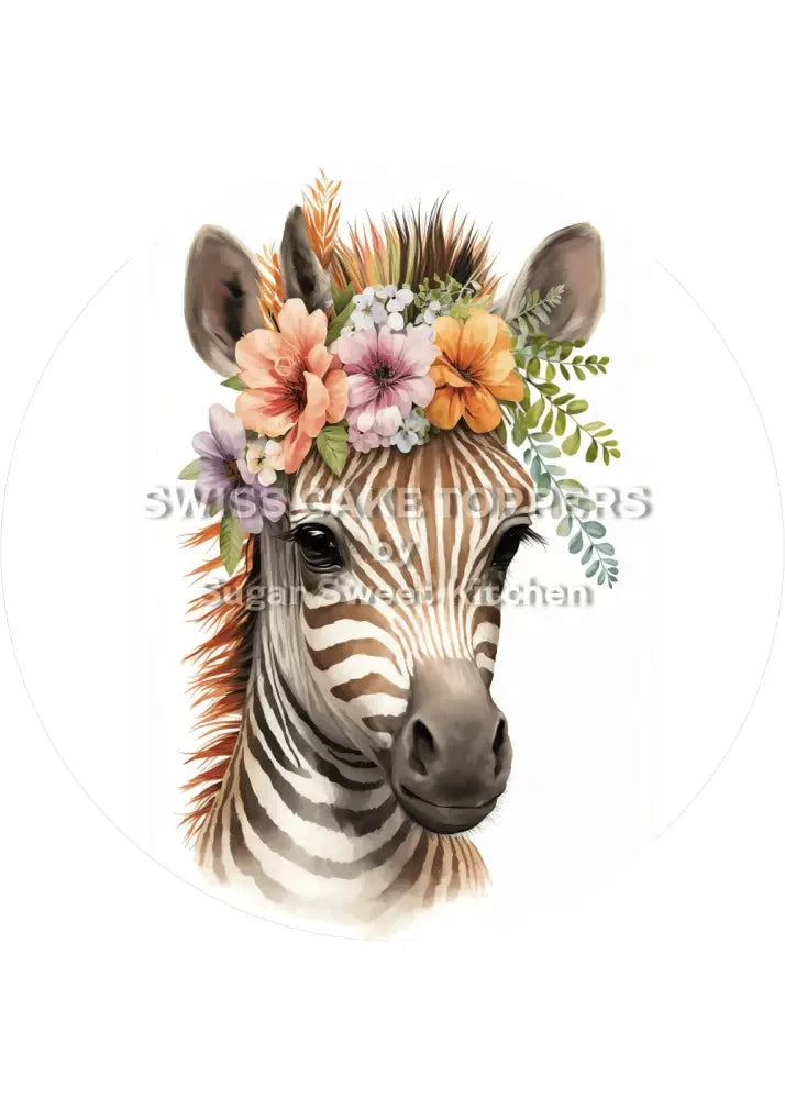 Einmaliger Zebra-Tortenaufleger1 - personalisierbar - Fondant- Torten- & Cupcakeaufleger Sugar Sweet Kitchen