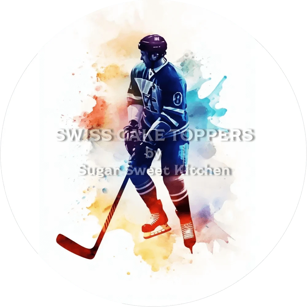 Einzigartiger Eishockey-Tortenaufleger2- personalisierbar - Fondant- Torten- & Cupcakeaufleger Sugar Sweet Kitchen