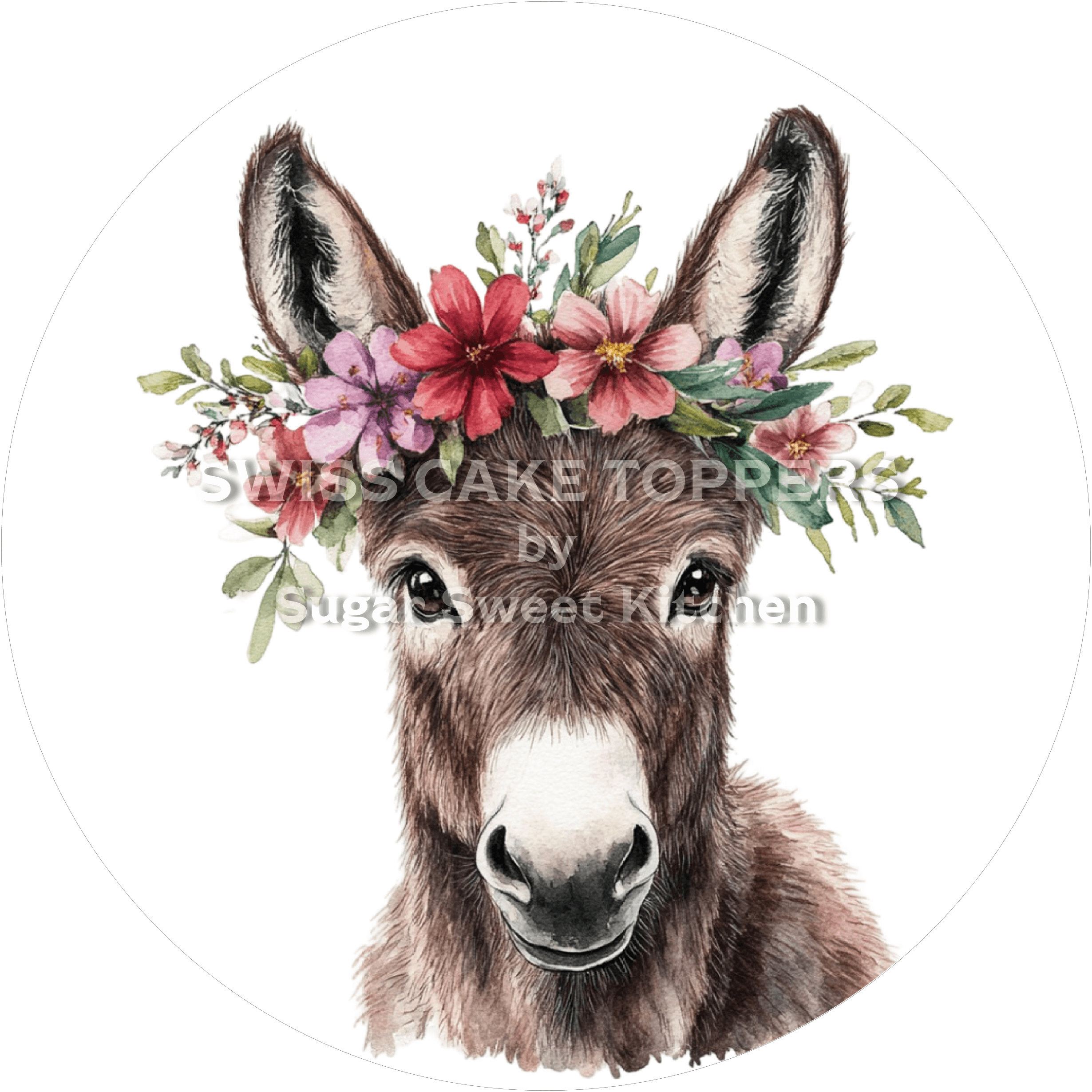 Einzigartiger Esel-Tortenaufleger2 - personalisierbar - Fondant- Torten- & Cupcakeaufleger Sugar Sweet Kitchen