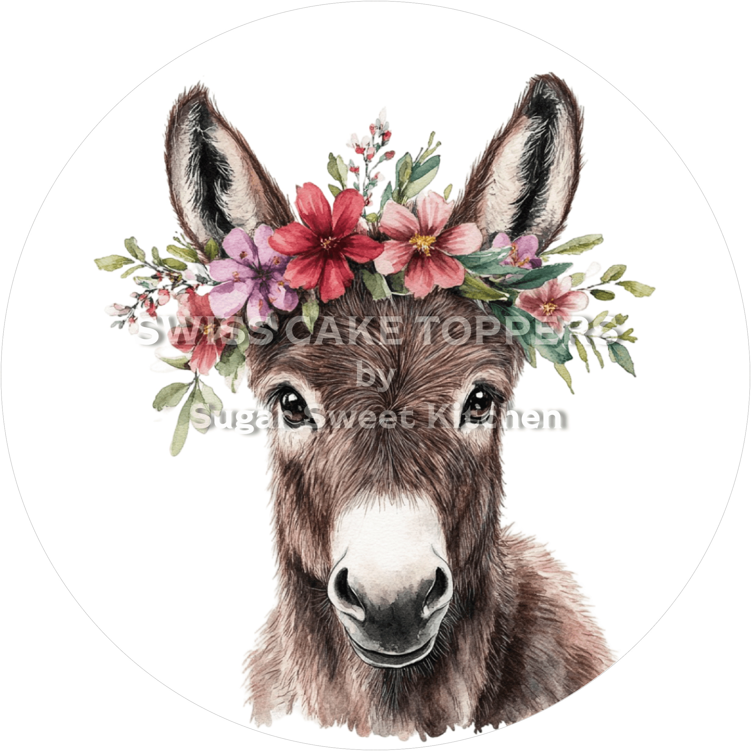 Einzigartiger Esel-Tortenaufleger2 - personalisierbar - Fondant- Torten- & Cupcakeaufleger Sugar Sweet Kitchen