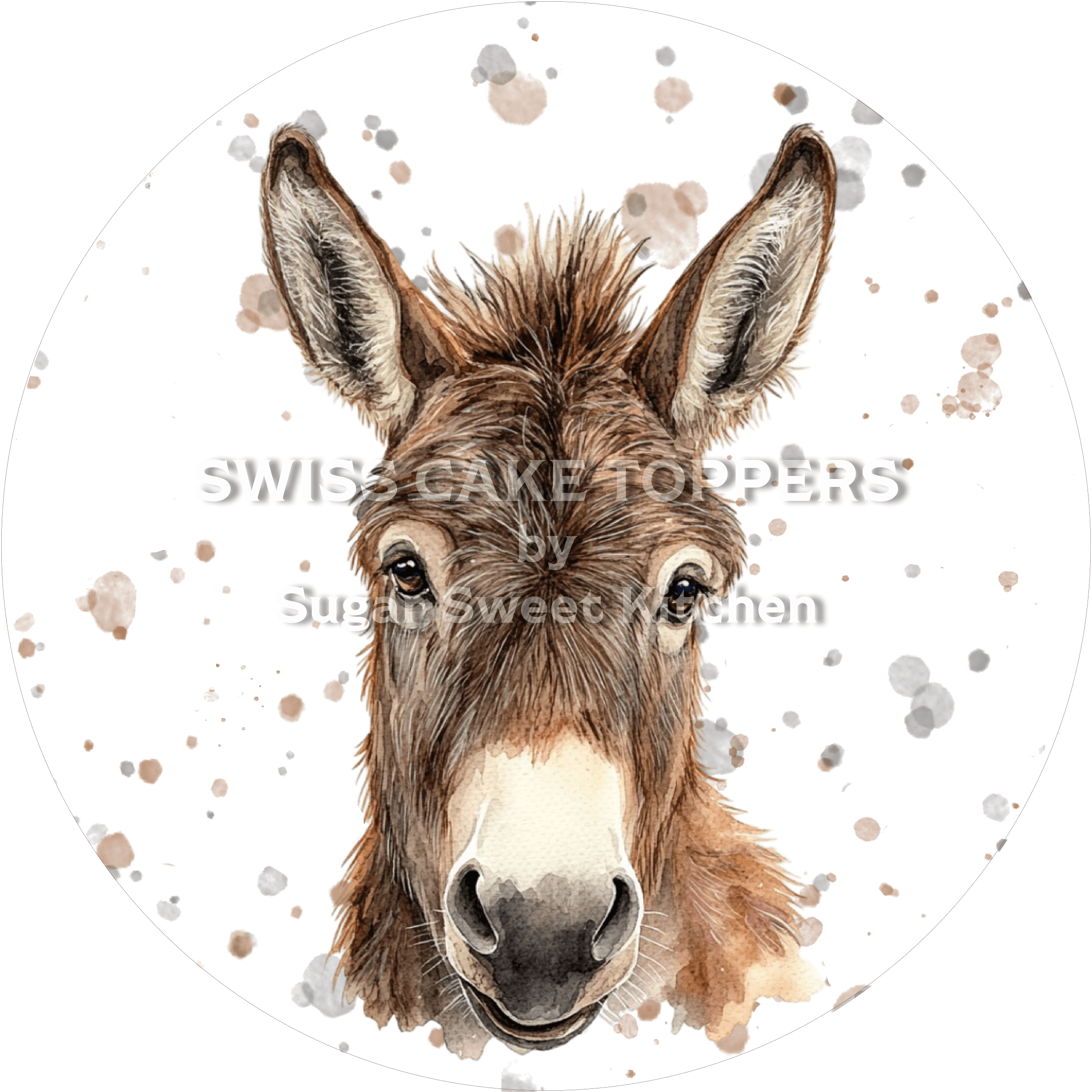 Einzigartiger Esel-Tortenaufleger6 - personalisierbar - Fondant- Torten- & Cupcakeaufleger Sugar Sweet Kitchen