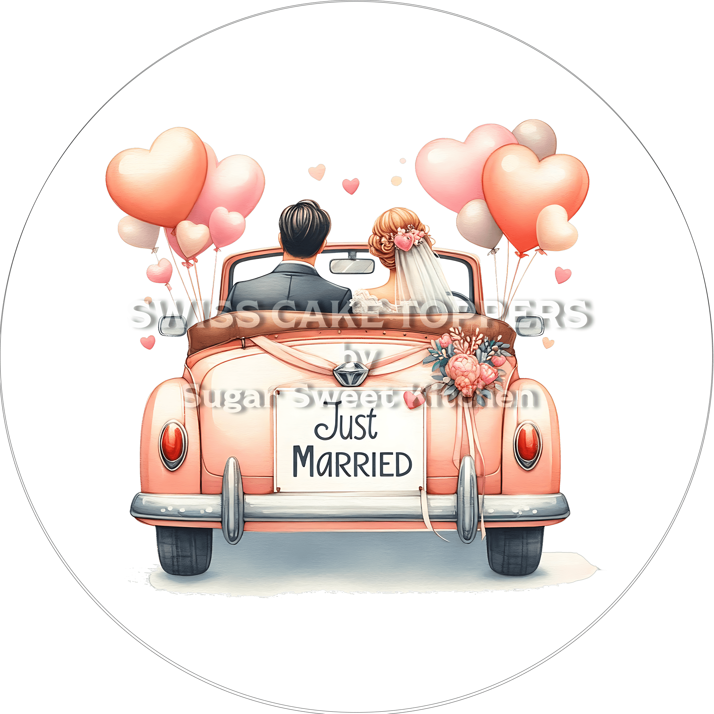 Einzigartiger Hochzeits- Tortenaufleger - personalisierbar - Fondant- Torten- & Cupcakeaufleger Sugar Sweet Kitchen