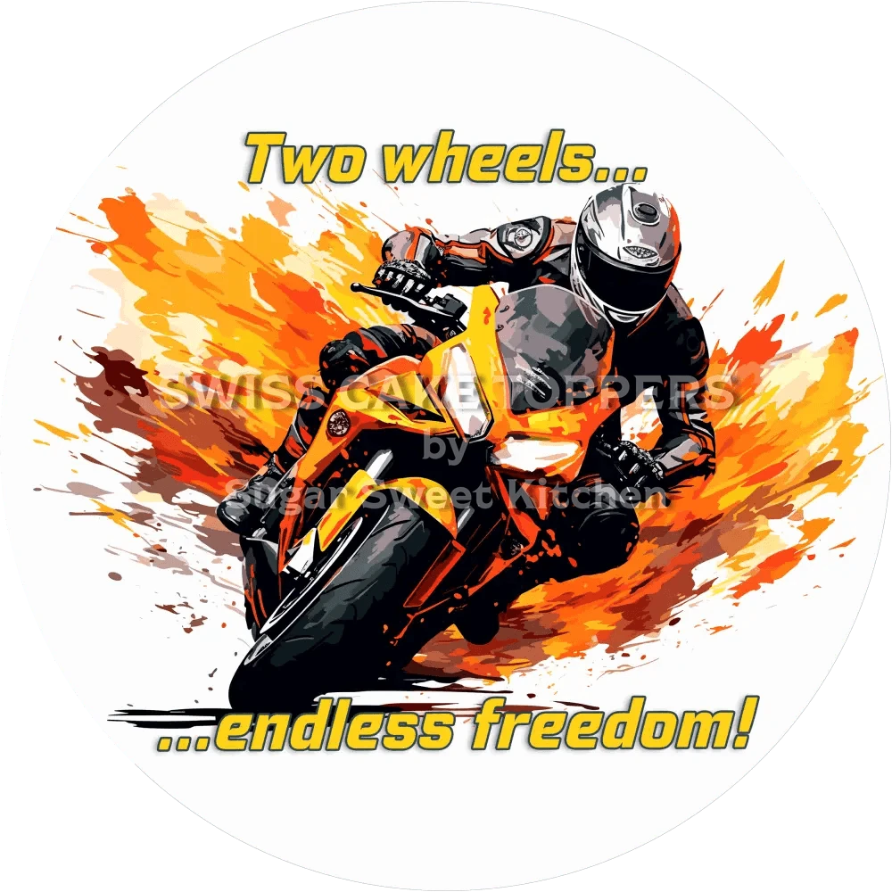 Einzigartiger MotoRacing-Tortenaufleger2 - personalisierbar - Fondant- Torten- & Cupcakeaufleger Sugar Sweet Kitchen
