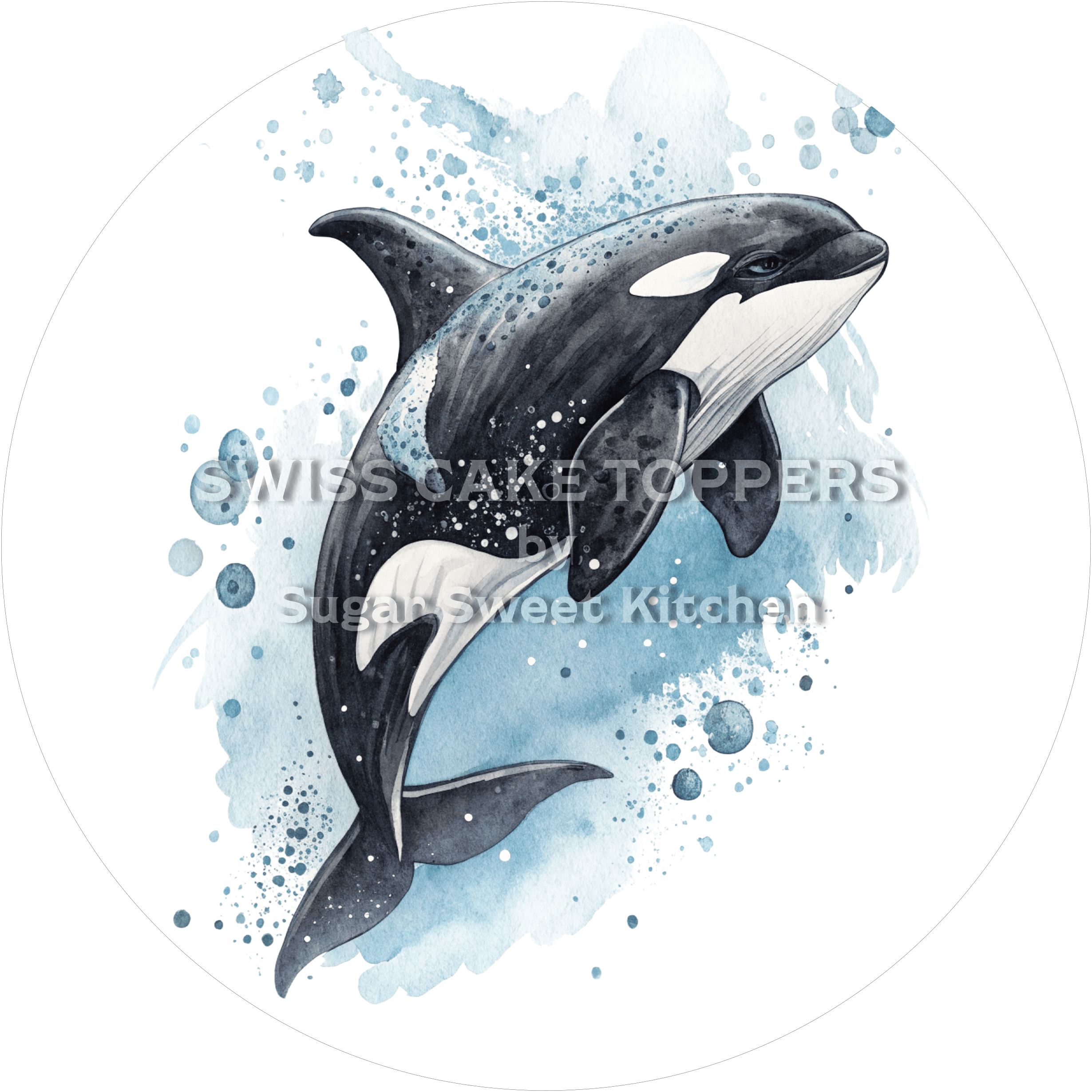 Einzigartiger Orca-Tortenaufleger3 - personalisierbar - Fondant- Torten- & Cupcakeaufleger Sugar Sweet Kitchen