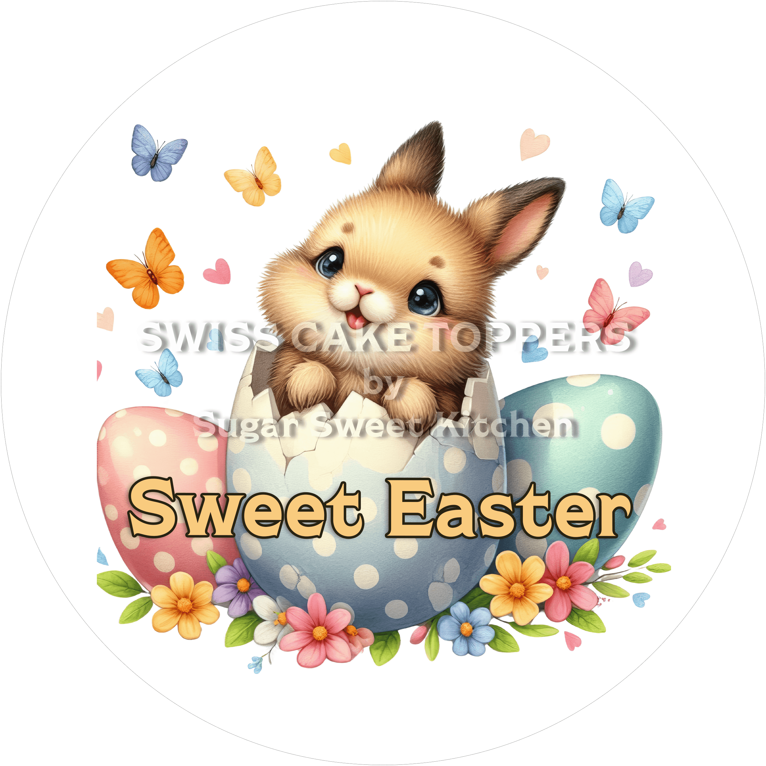Einzigartiger Oster-Tortenaufleger14 - personalisierbar - Fondant- Torten- & Cupcakeaufleger Sugar Sweet Kitchen