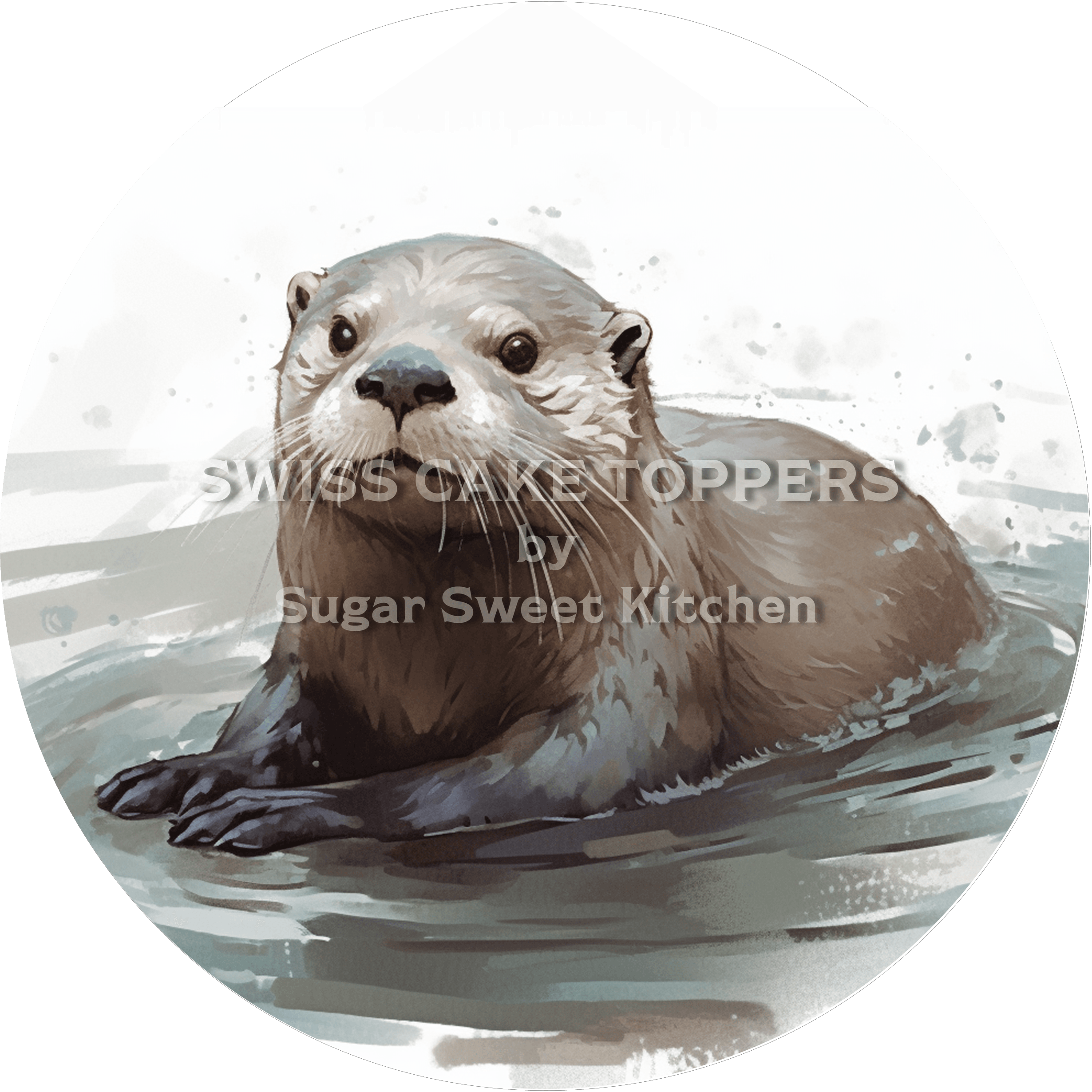 Einzigartiger Otter-Tortenaufleger1 - personalisierbar - Fondant- Torten- & Cupcakeaufleger Sugar Sweet Kitchen