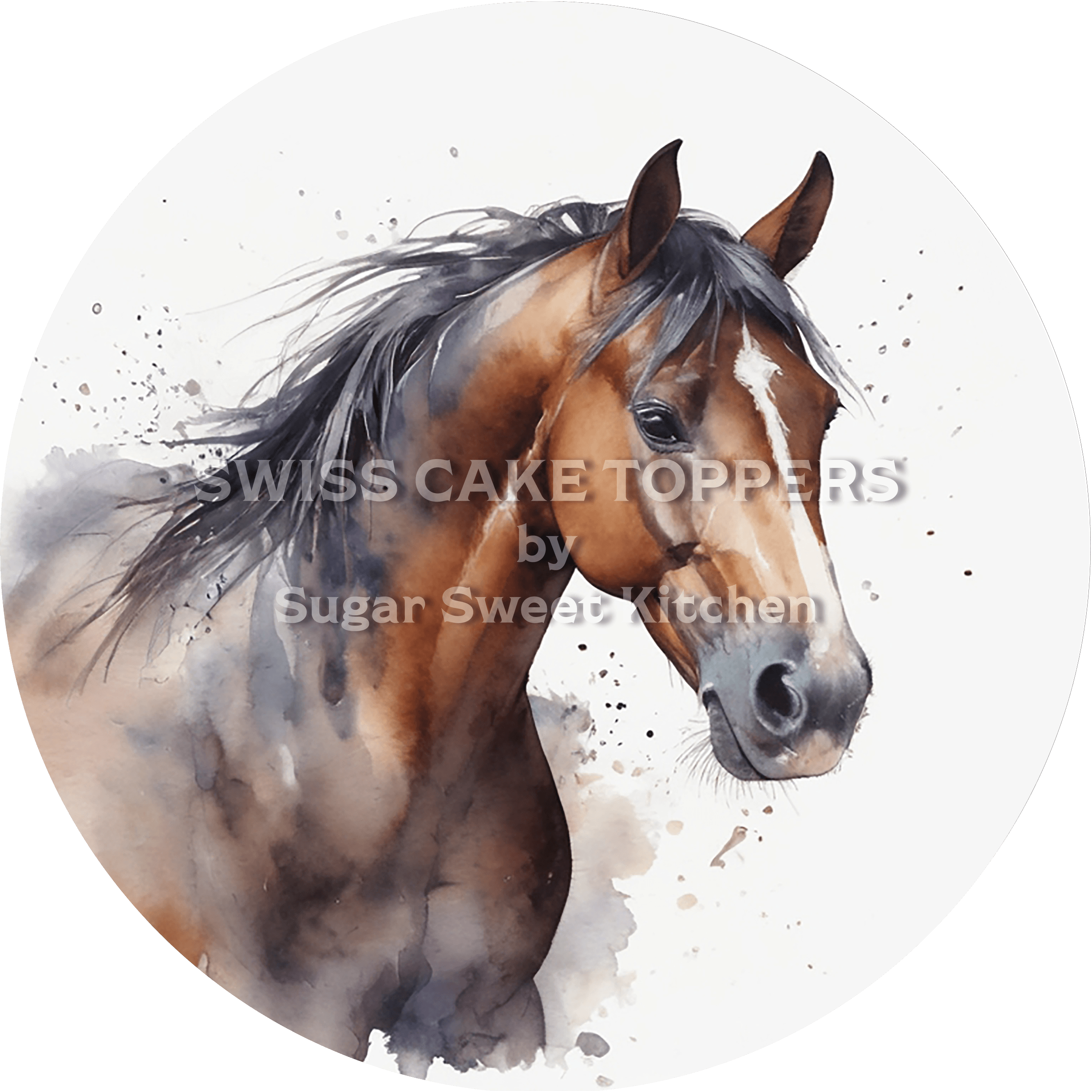 Einzigartiger Pferde-Tortenaufleger3 - personalisierbar - Fondant- Torten- & Cupcakeaufleger Sugar Sweet Kitchen
