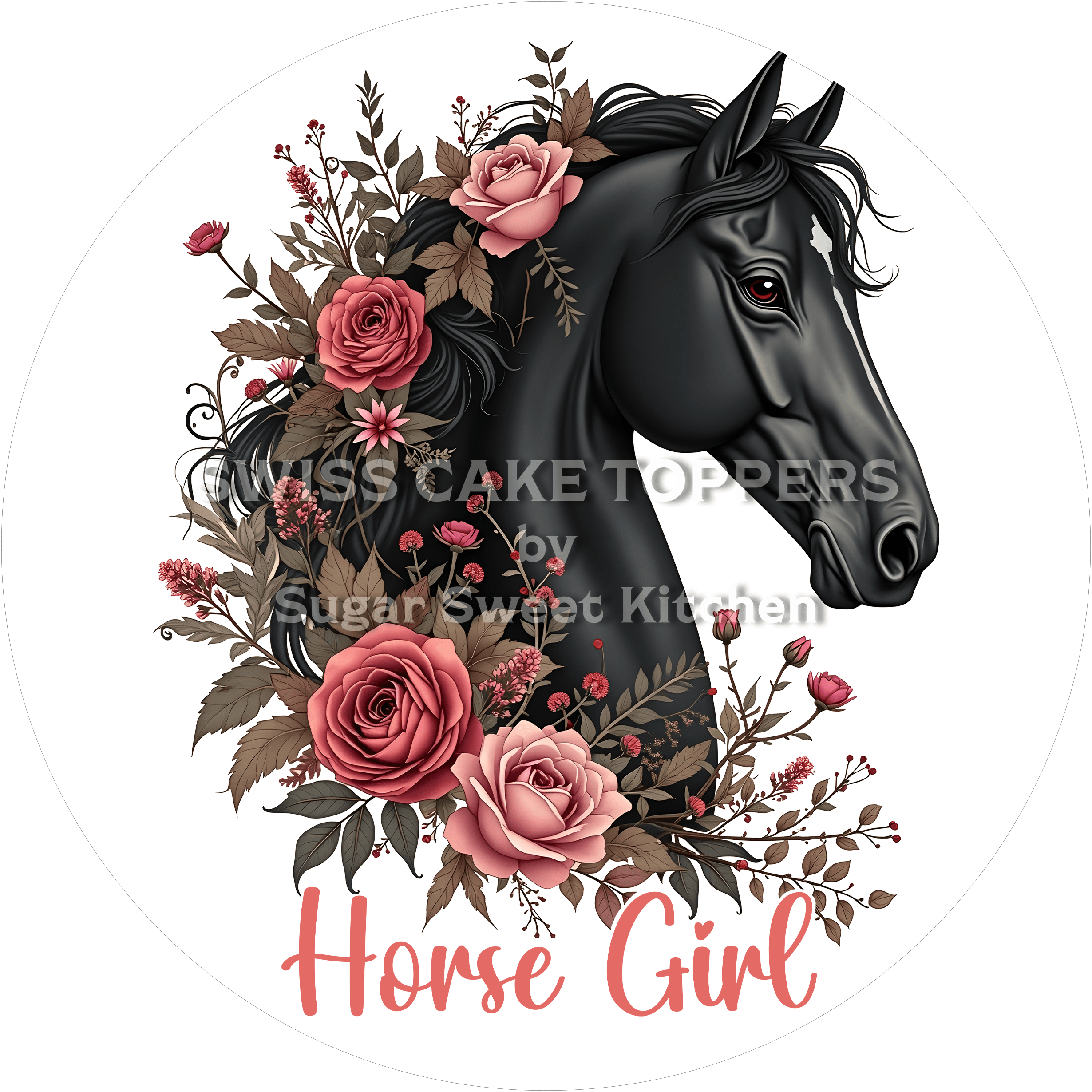 Einzigartiger Pferde-Tortenaufleger6 - personalisierbar - Fondant- Torten- & Cupcakeaufleger Sugar Sweet Kitchen
