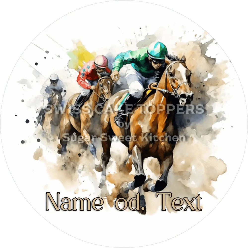 Einzigartiger Reiter-Tortenaufleger2 mit Name od. Text - Fondant- Torten- & Cupcakeaufleger Sugar Sweet Kitchen