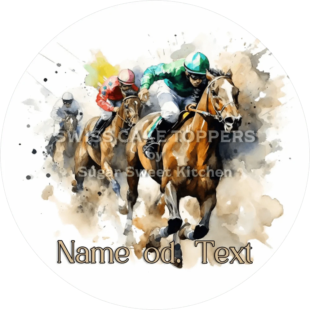 Einzigartiger Reiter-Tortenaufleger2 mit Name od. Text - Fondant- Torten- & Cupcakeaufleger Sugar Sweet Kitchen