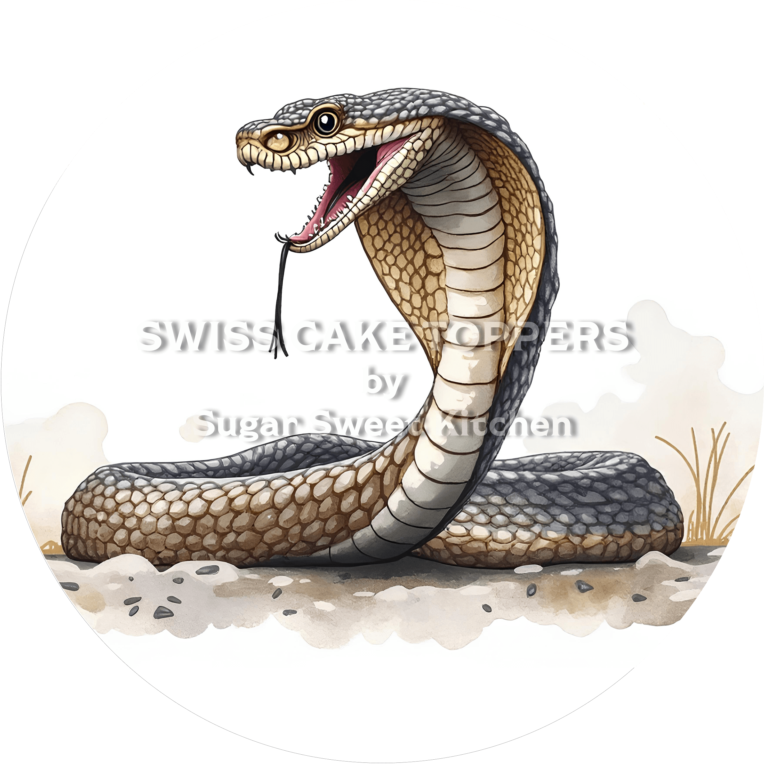 Einzigartiger Schlangen-Tortenaufleger3 - personalisierbar - Fondant- Torten- & Cupcakeaufleger Sugar Sweet Kitchen