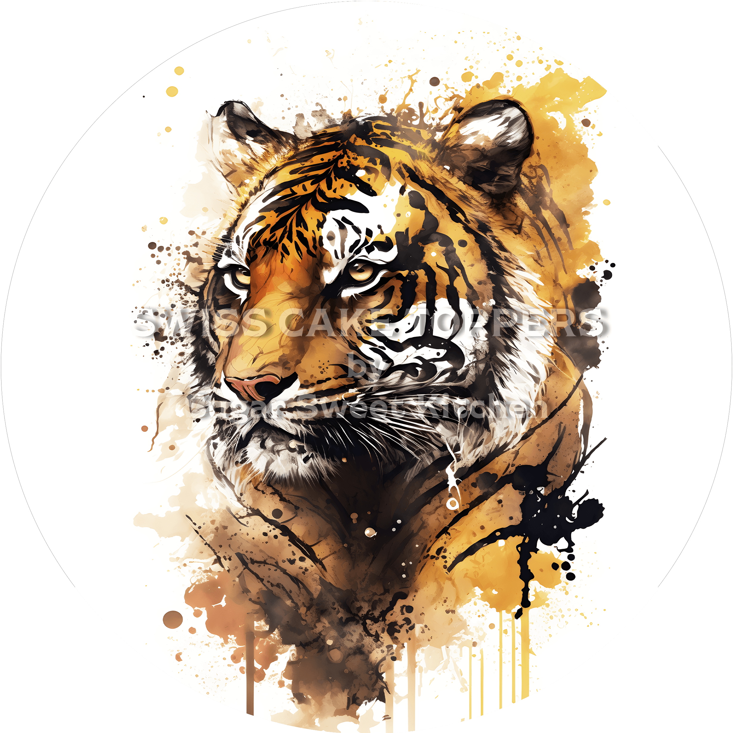 Einzigartiger Tiger-Tortenaufleger4 - personalisierbar - Fondant- Torten- & Cupcakeaufleger Sugar Sweet Kitchen
