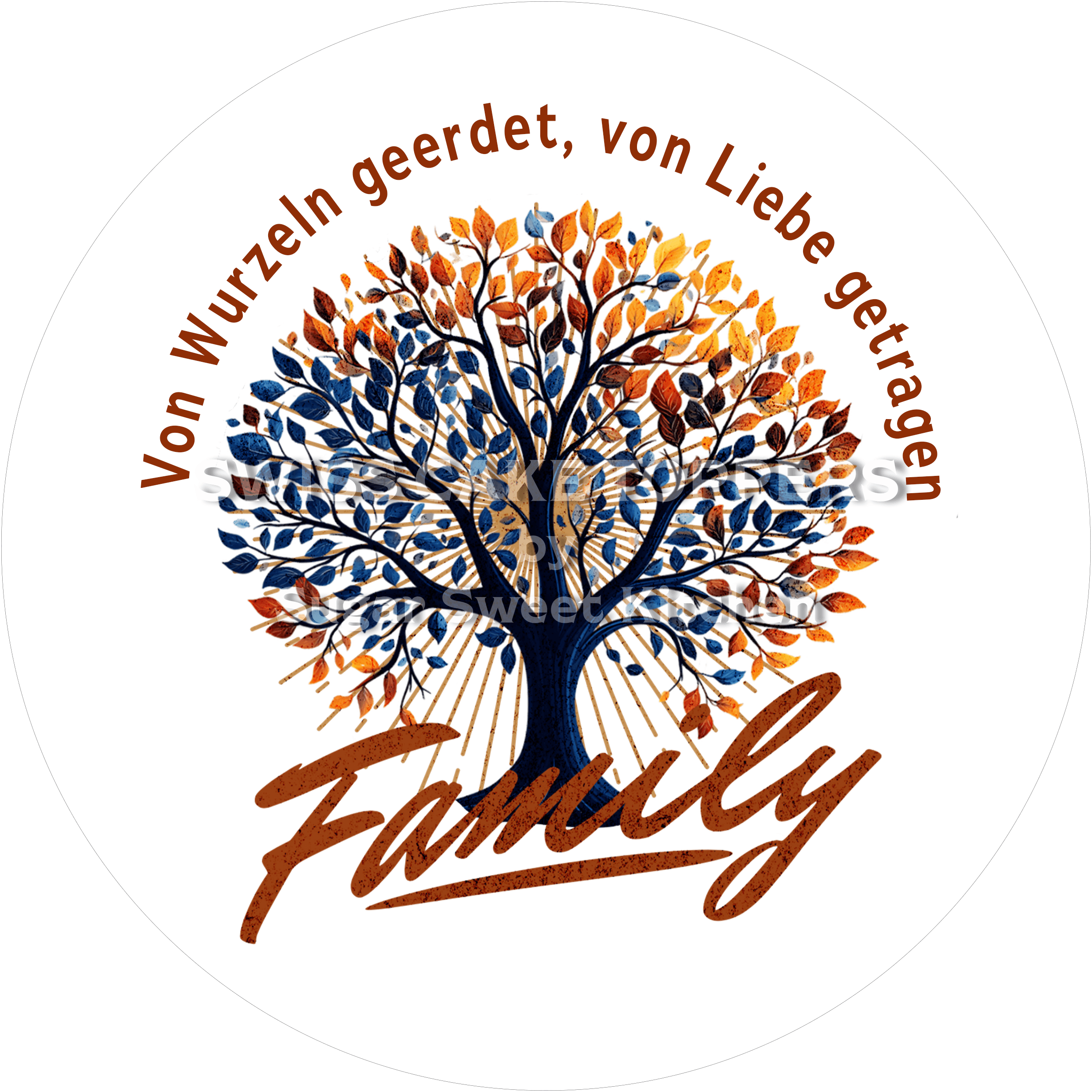 Einzigartiger Tortenaufleger für die Familie1 - personalisierbar - Fondant- Torten- & Cupcakeaufleger Sugar Sweet