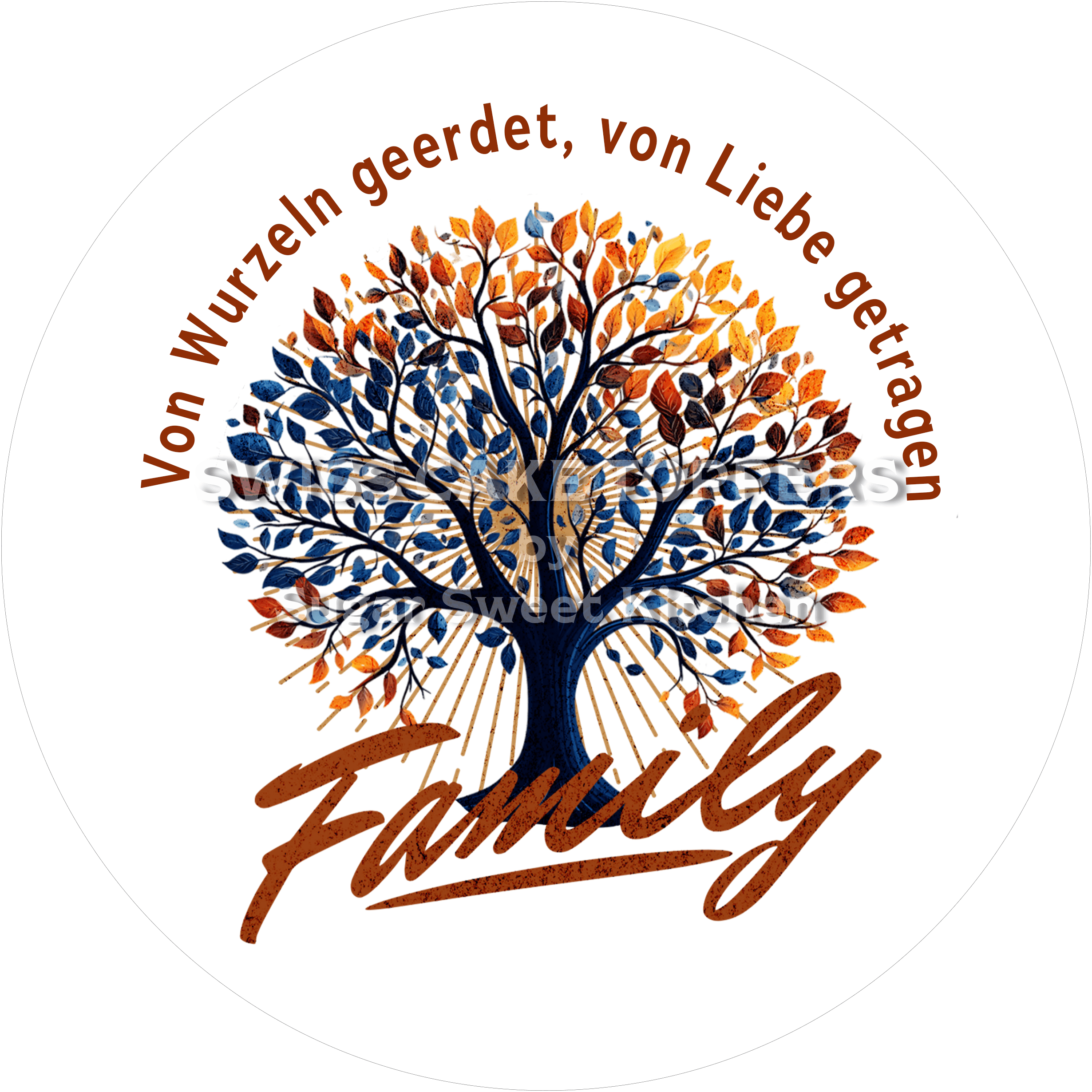 Einzigartiger Tortenaufleger für die Familie1 - personalisierbar - Fondant- Torten- & Cupcakeaufleger Sugar Sweet