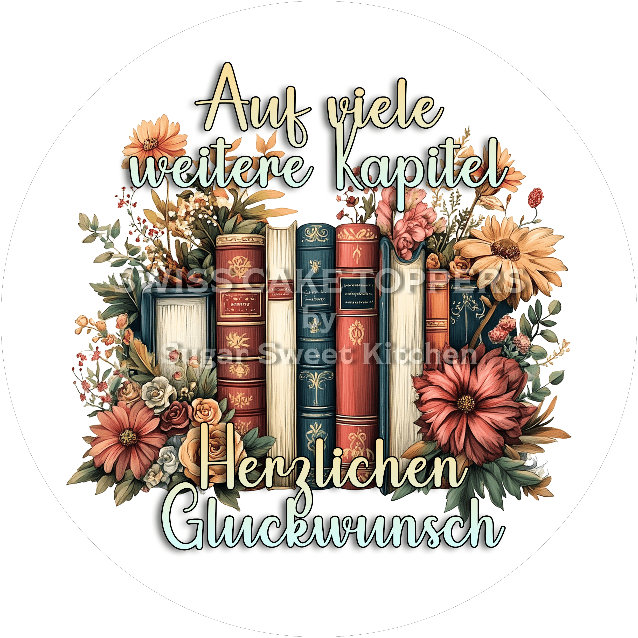 Einzigartiger Tortenaufleger Lesen2 - personalisierbar - Fondant- Torten- & Cupcakeaufleger Sugar Sweet Kitchen