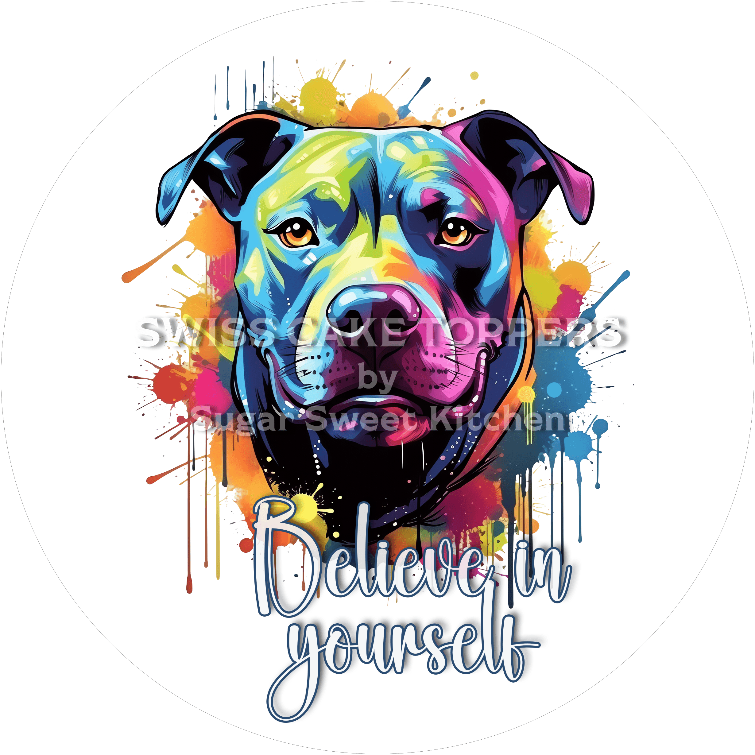 Einzigartiger Tortenaufleger mit Zitaten - Dog4 - personalisierbar - Fondant- Torten- & Cupcakeaufleger Sugar Sweet