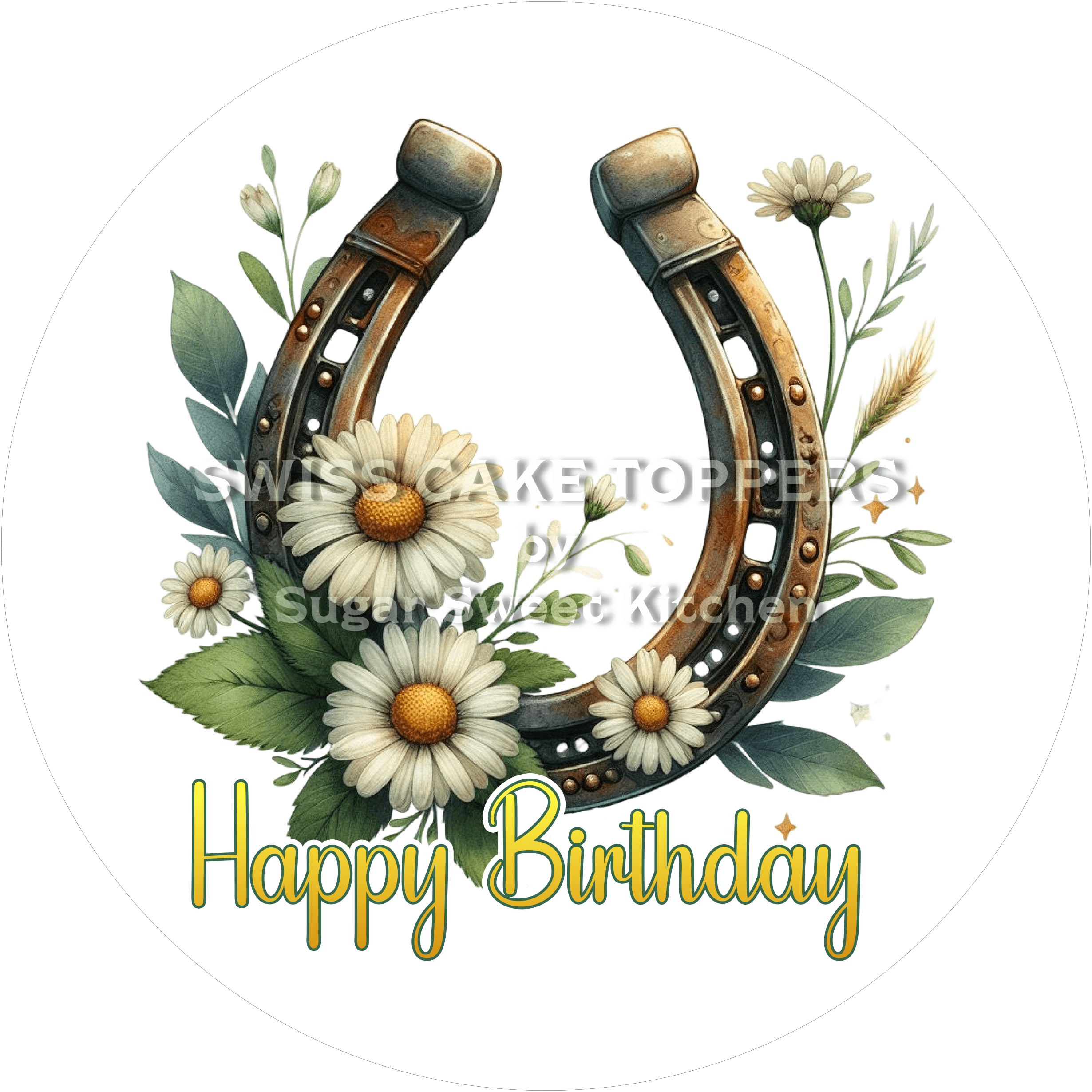 Einzigartiger Tortenaufleger Western9 - personalisierbar - Fondant- Torten- & Cupcakeaufleger Sugar Sweet Kitchen