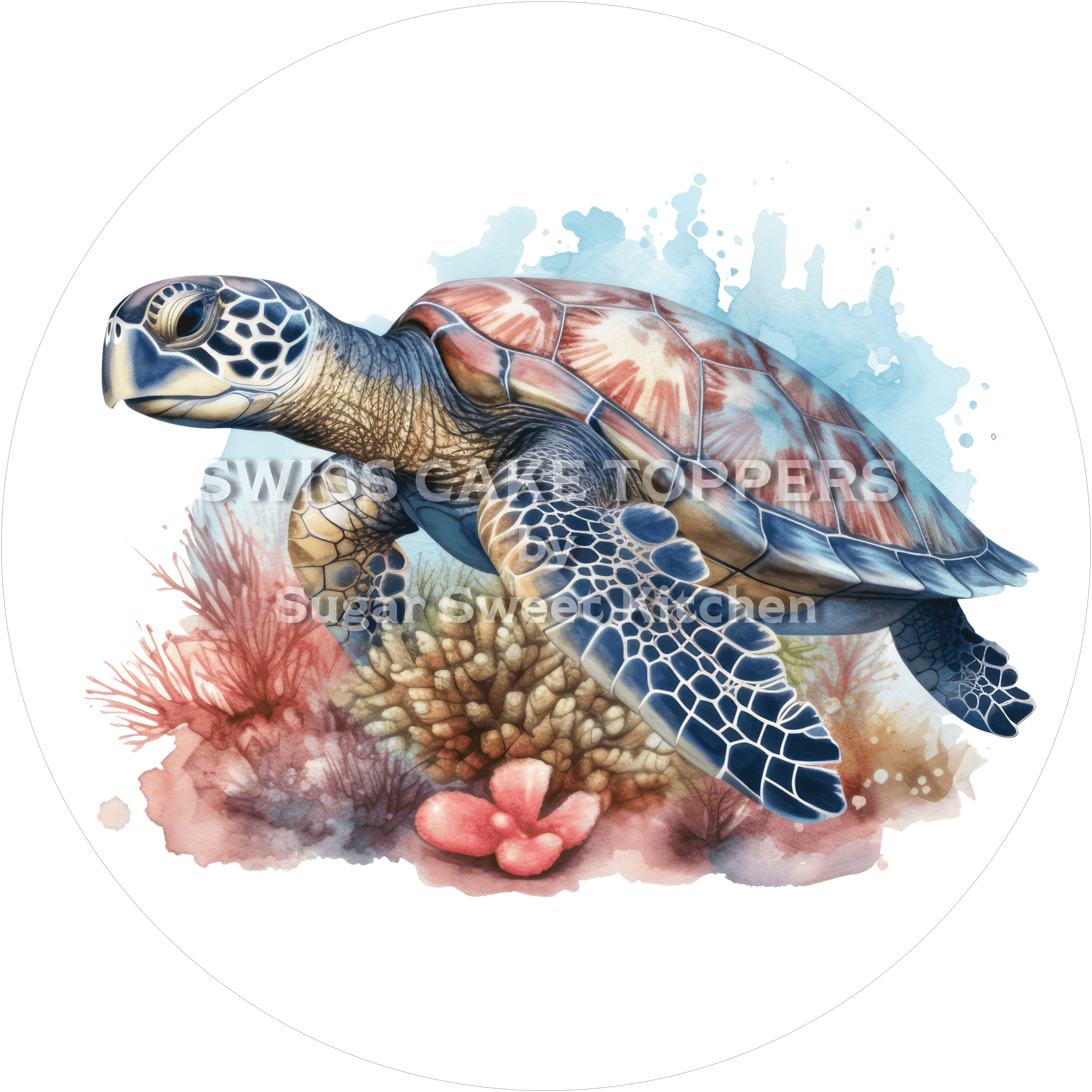 Einzigartiger Turtle-Tortenaufleger8 - personalisierbar - Fondant- Torten- & Cupcakeaufleger Sugar Sweet Kitchen