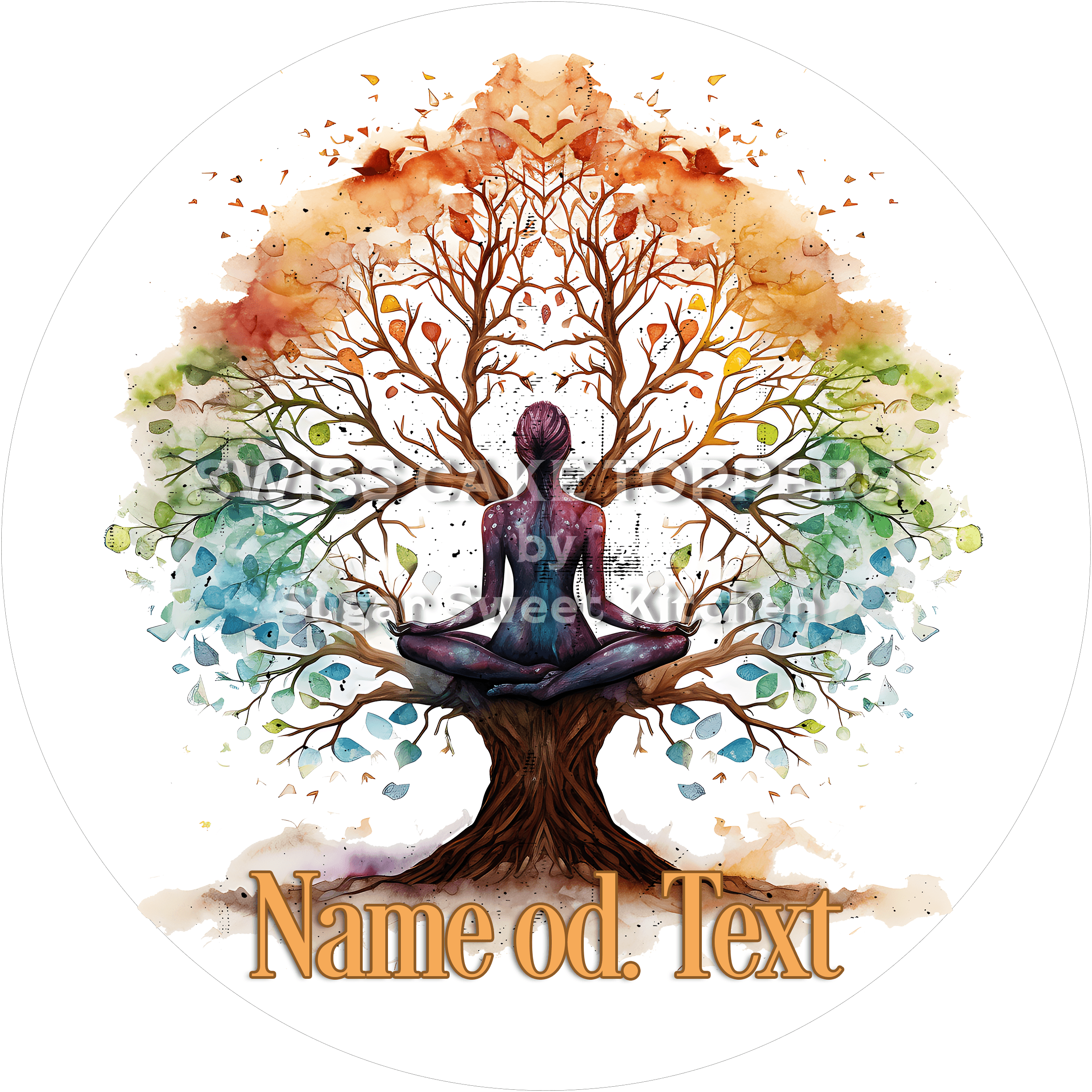 EinzigartigerYoga-Tortenaufleger mit Namen od. Text - Fondant- Torten- & Cupcakeaufleger Sugar Sweet Kitchen