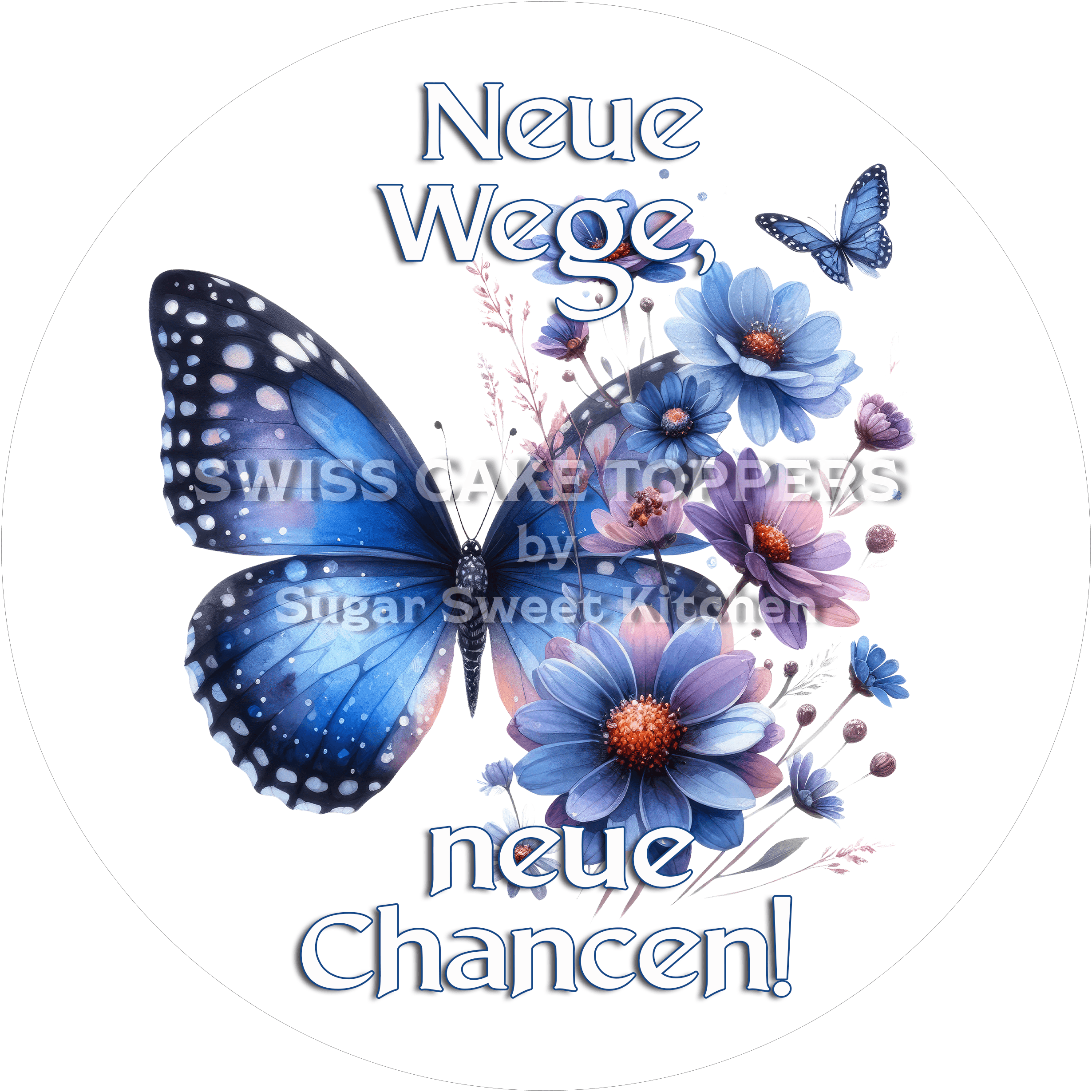 Eleganter Tortenaufleger für berufliche Meilensteine - personalisierbar - Fondant- Torten- & Cupcakeaufleger Sugar