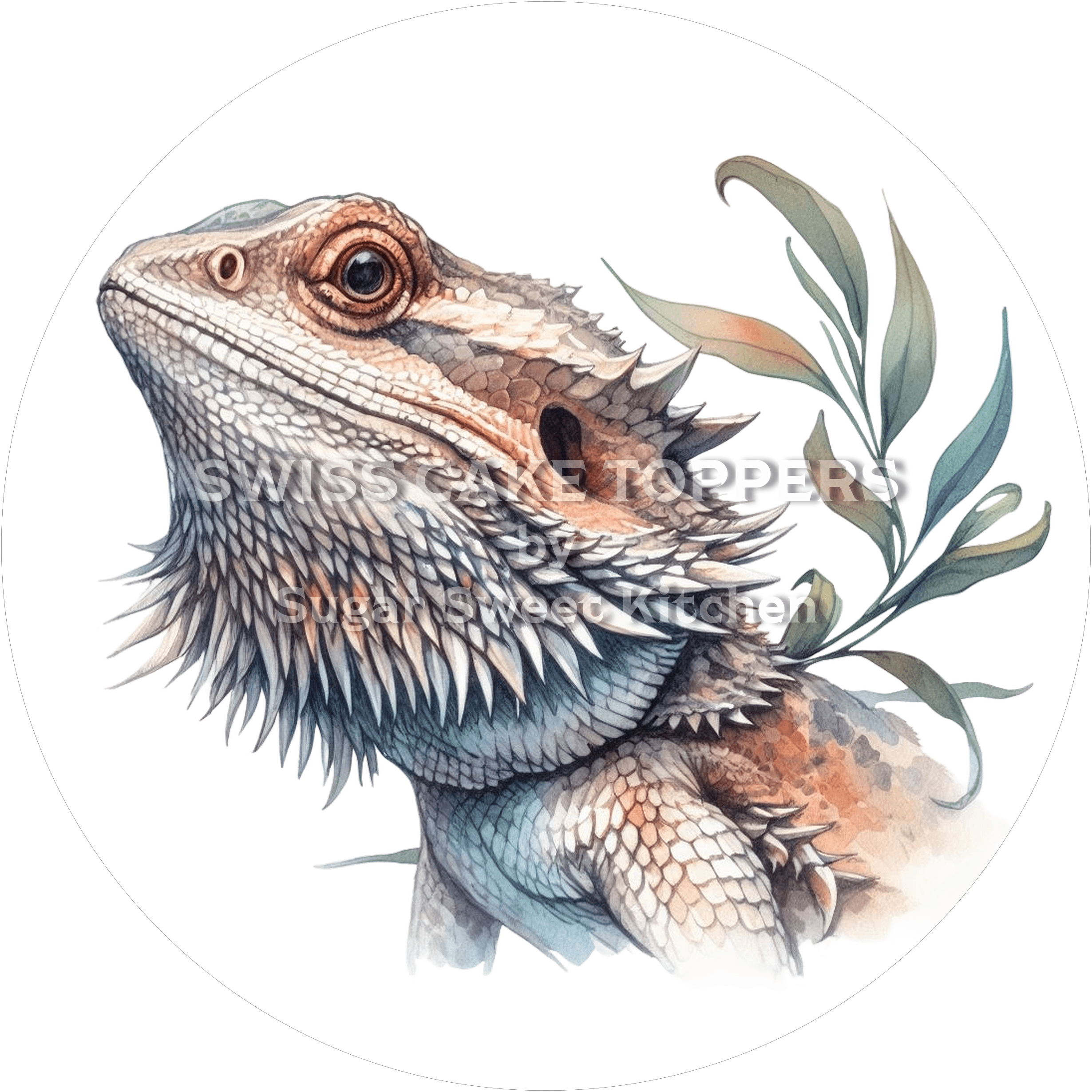 Entzückender Bartagamen-Tortenaufleger3 - personalisierbar - Fondant- Torten- & Cupcakeaufleger Sugar Sweet Kitchen