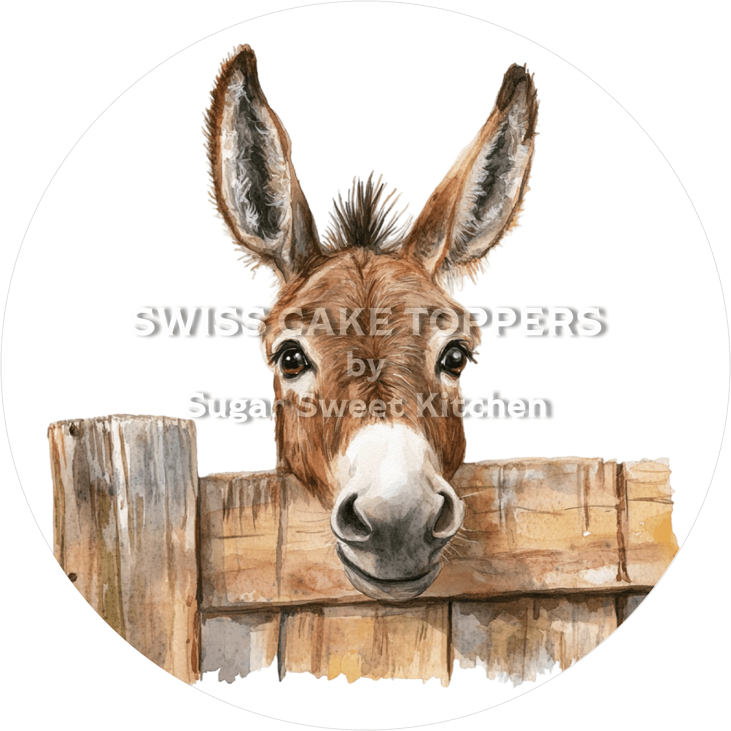 Entzückender Esel-Tortenaufleger3 - personalisierbar - Fondant- Torten- & Cupcakeaufleger Sugar Sweet Kitchen