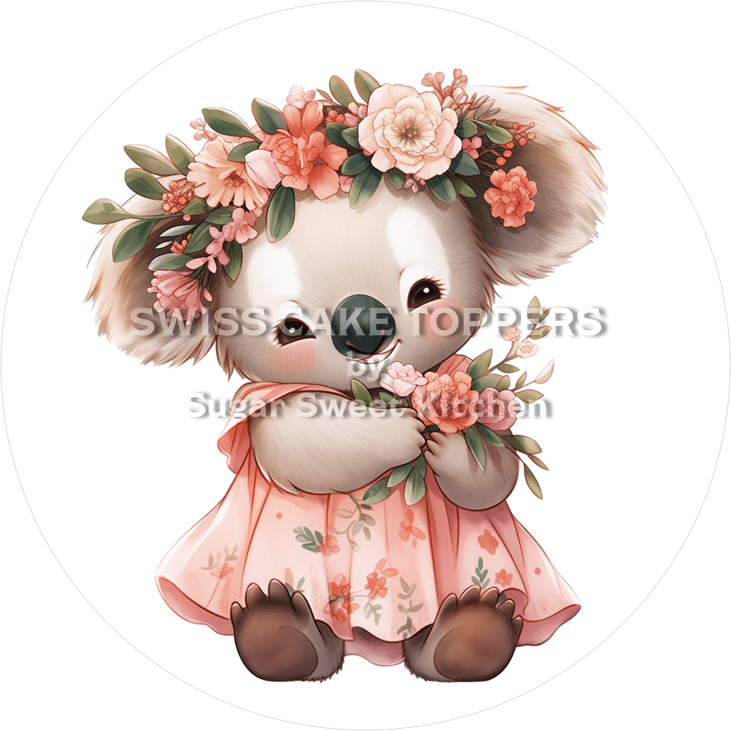 Entzückender Koala-Tortenaufleger5 - personalisierbar - Fondant- Torten- & Cupcakeaufleger Sugar Sweet Kitchen