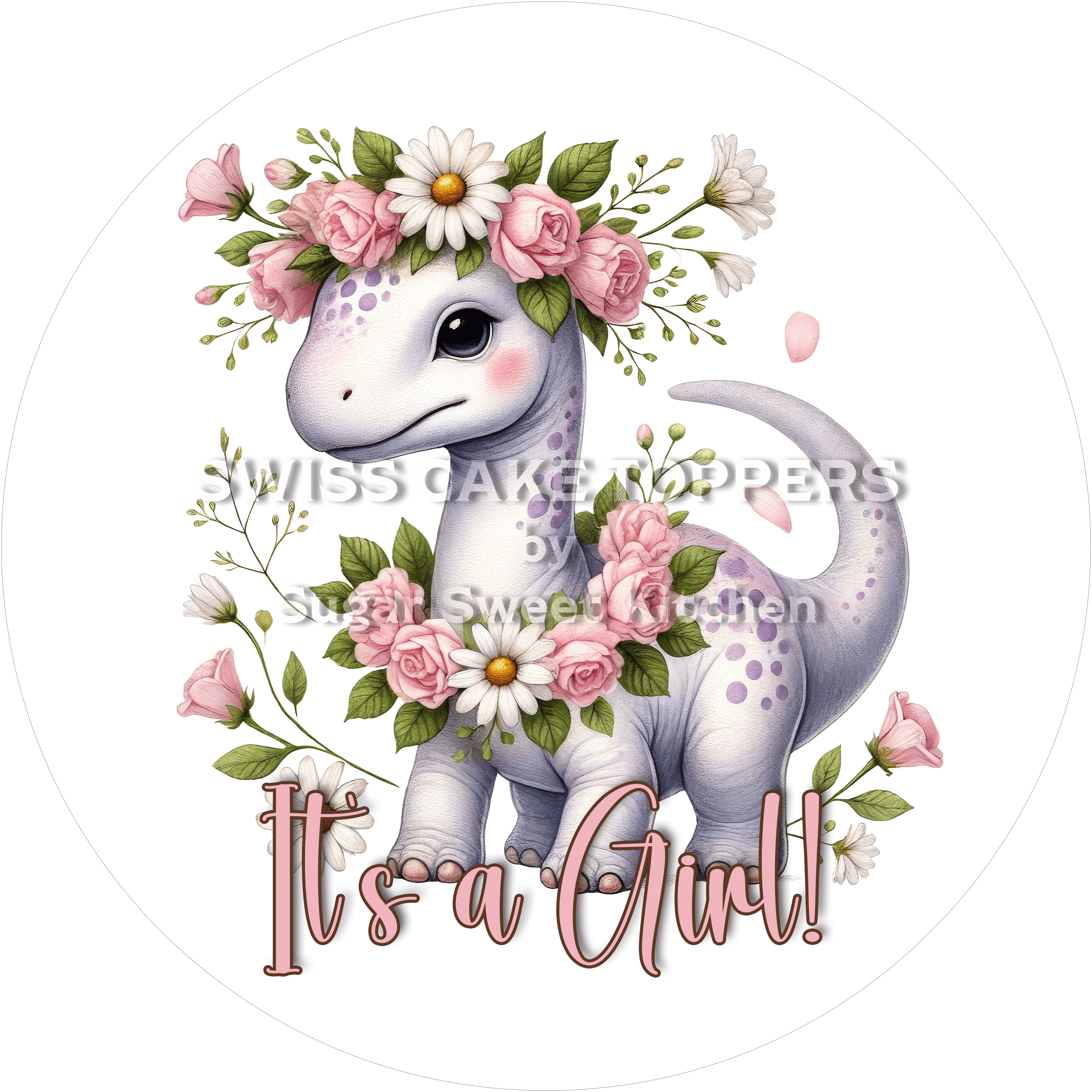 Entzückender Tortenaufleger - It’s a Girl2 - personalisierbar - Fondant- Torten- & Cupcakeaufleger Sugar Sweet Kitchen