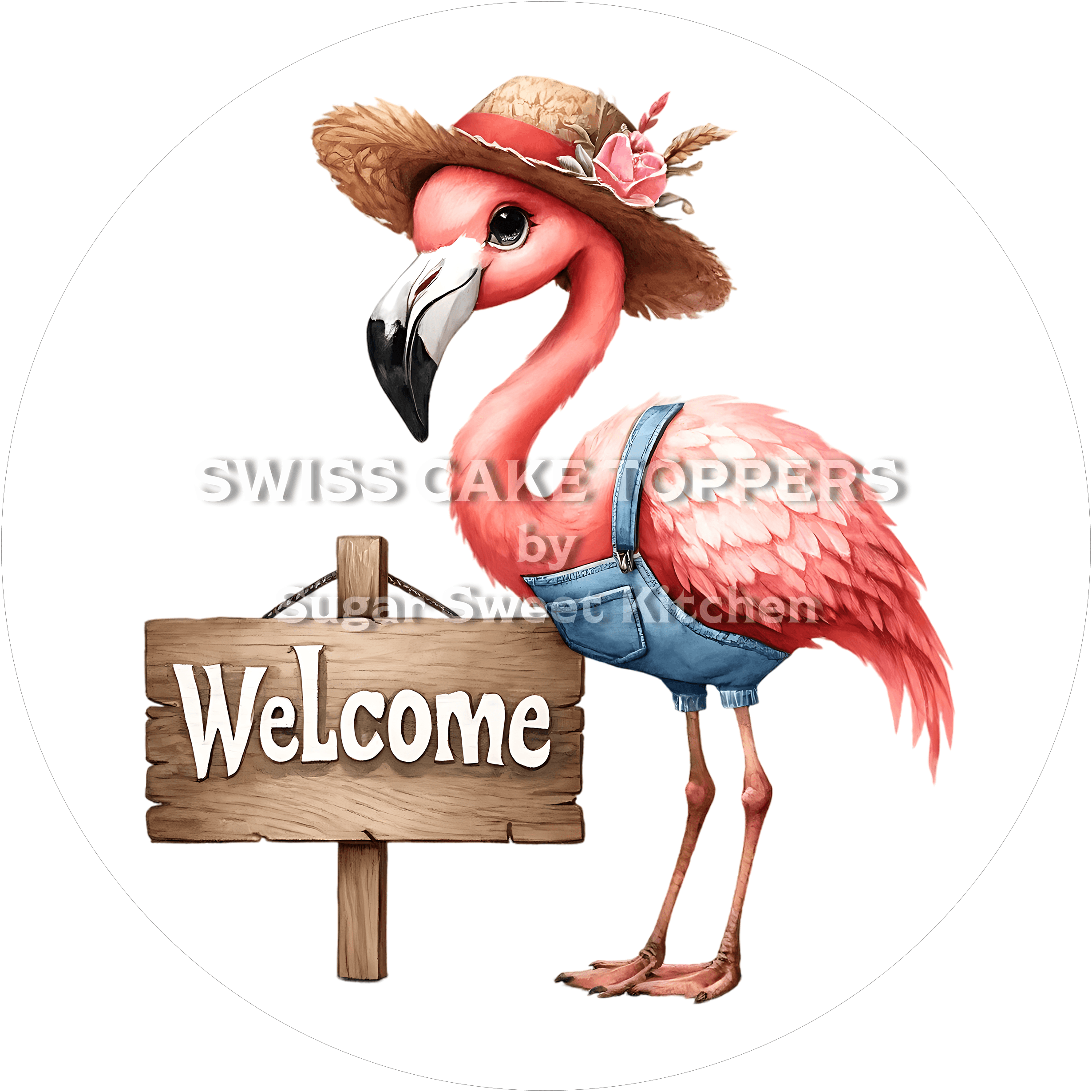 Entzückender Welcome-Tortenaufleger 6 - personalisierbar - Fondant- Torten- & Cupcakeaufleger Sugar Sweet Kitchen