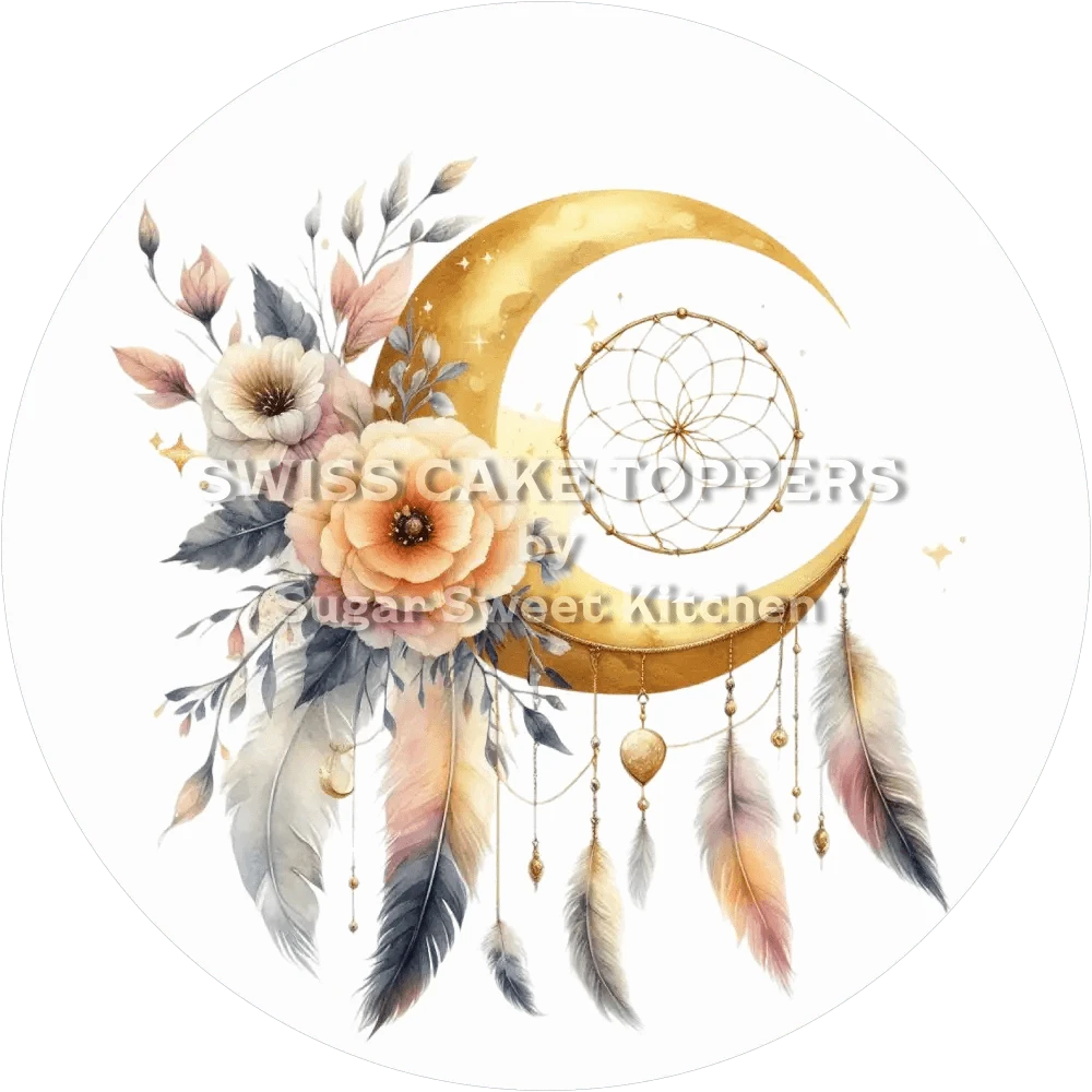 Esoterischer Mond-Tortenaufleger7 - personalisierbar - Fondant- Torten- & Cupcakeaufleger Sugar Sweet Kitchen