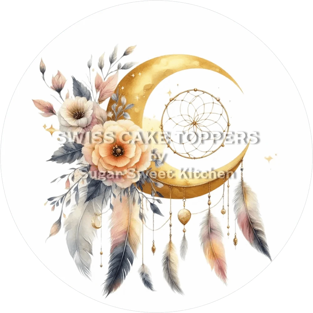 Esoterischer Mond-Tortenaufleger7 - personalisierbar - Fondant- Torten- & Cupcakeaufleger Sugar Sweet Kitchen