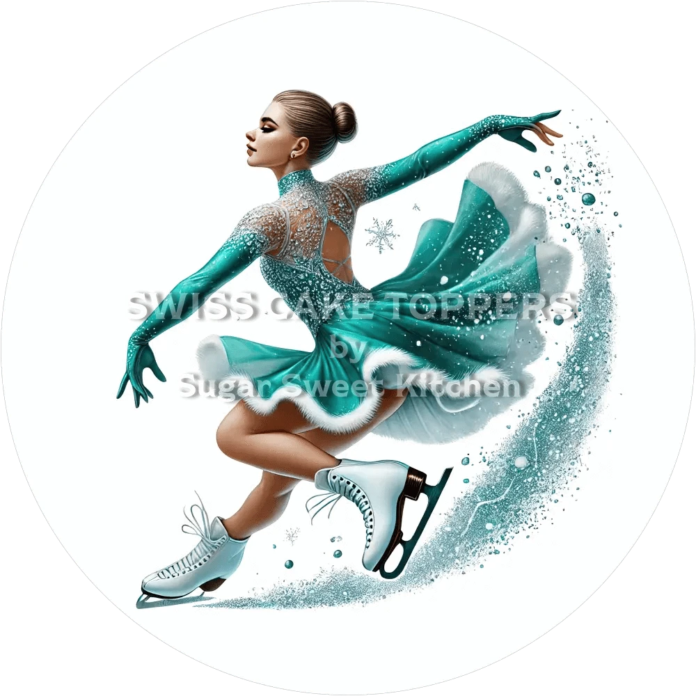 Exklusiver Eiskunstlauf-Tortenaufleger4 - personalisierbar - Fondant- Torten- & Cupcakeaufleger Sugar Sweet Kitchen
