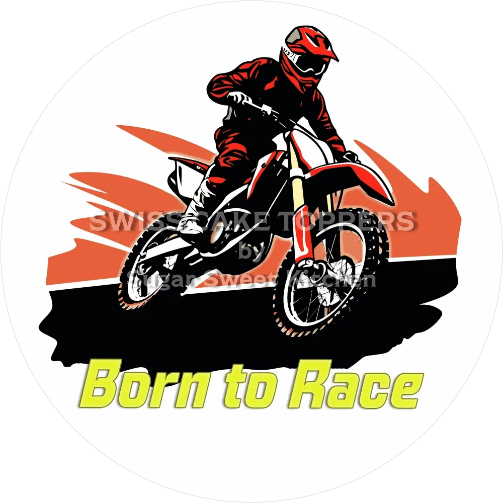 Exklusiver MotoCross-Tortenaufleger5 - personalisierbar - Fondant- Torten- & Cupcakeaufleger Sugar Sweet Kitchen