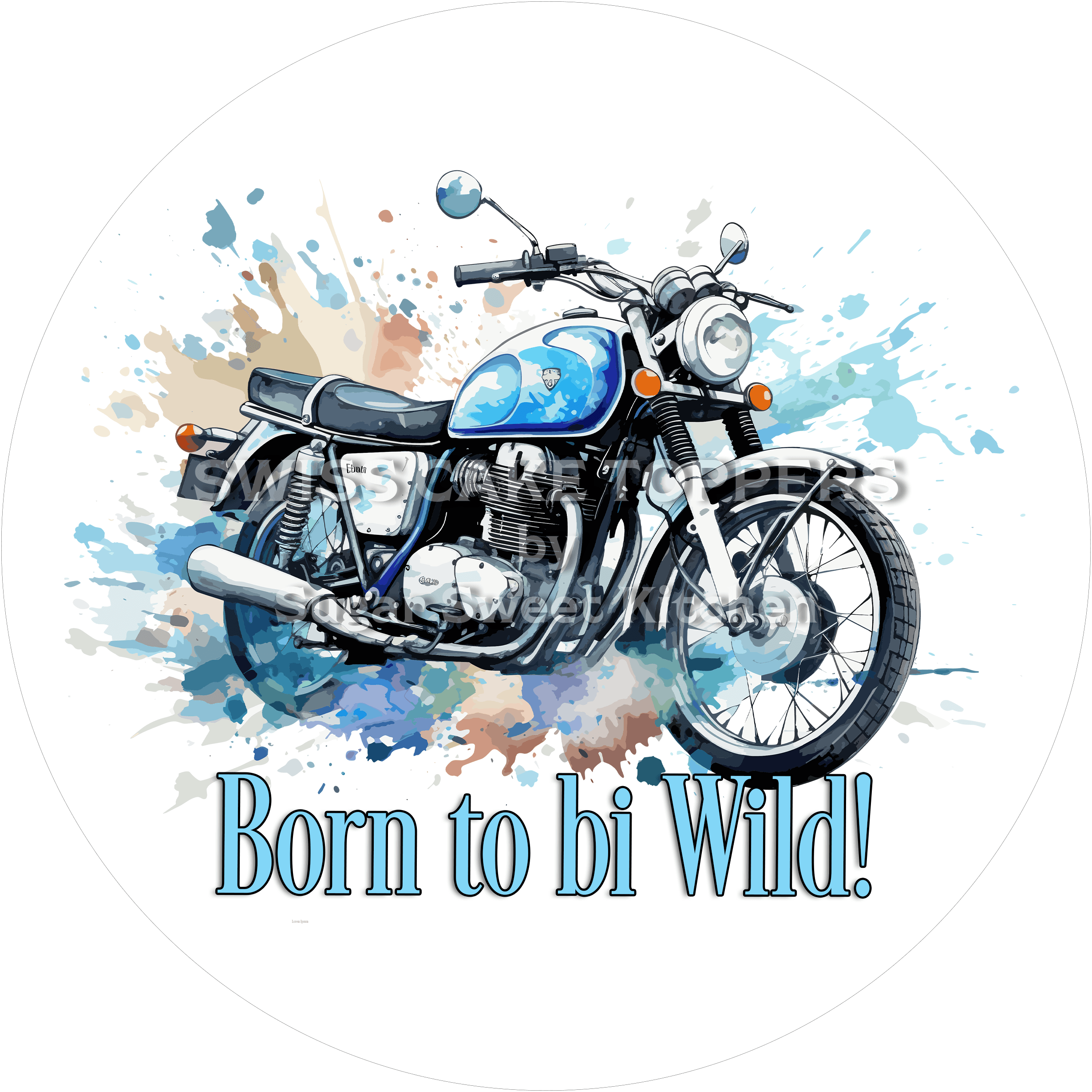 Exklusiver Motorrad-Tortenaufleger2 - personalisierbar - Fondant- Torten- & Cupcakeaufleger Sugar Sweet Kitchen