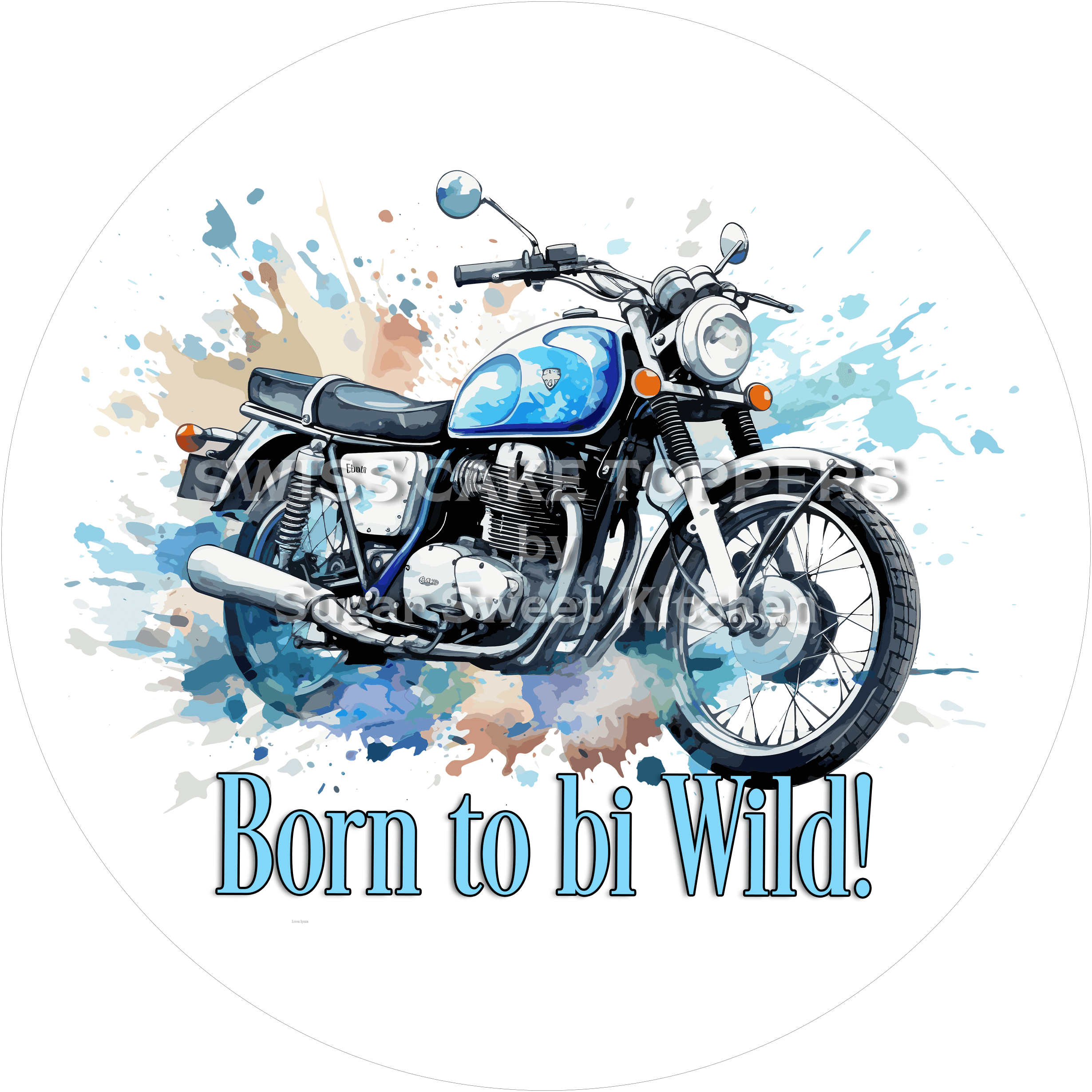 Exklusiver Motorrad-Tortenaufleger2 - personalisierbar - Fondant- Torten- & Cupcakeaufleger Sugar Sweet Kitchen