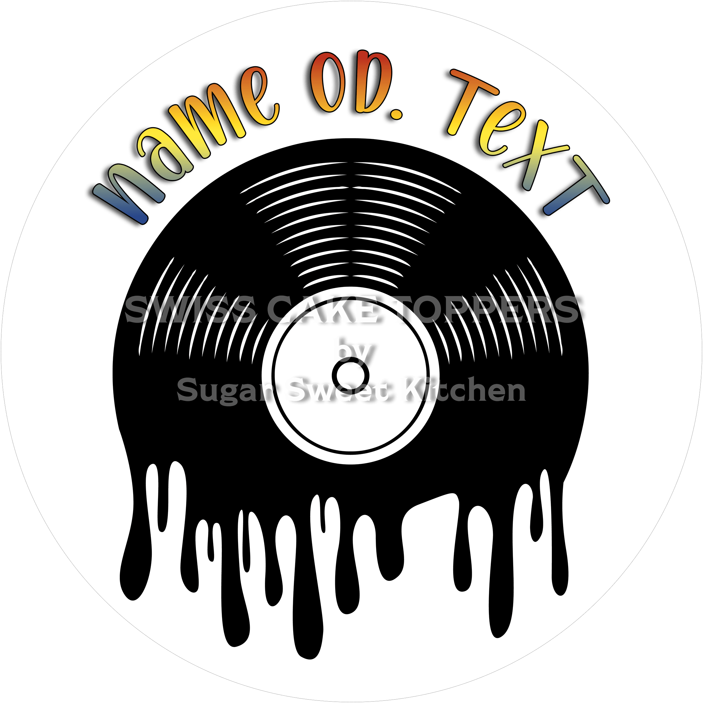 Exklusiver Musik-Tortenaufleger6 mit Namen - Fondant- Torten- & Cupcakeaufleger Sugar Sweet Kitchen