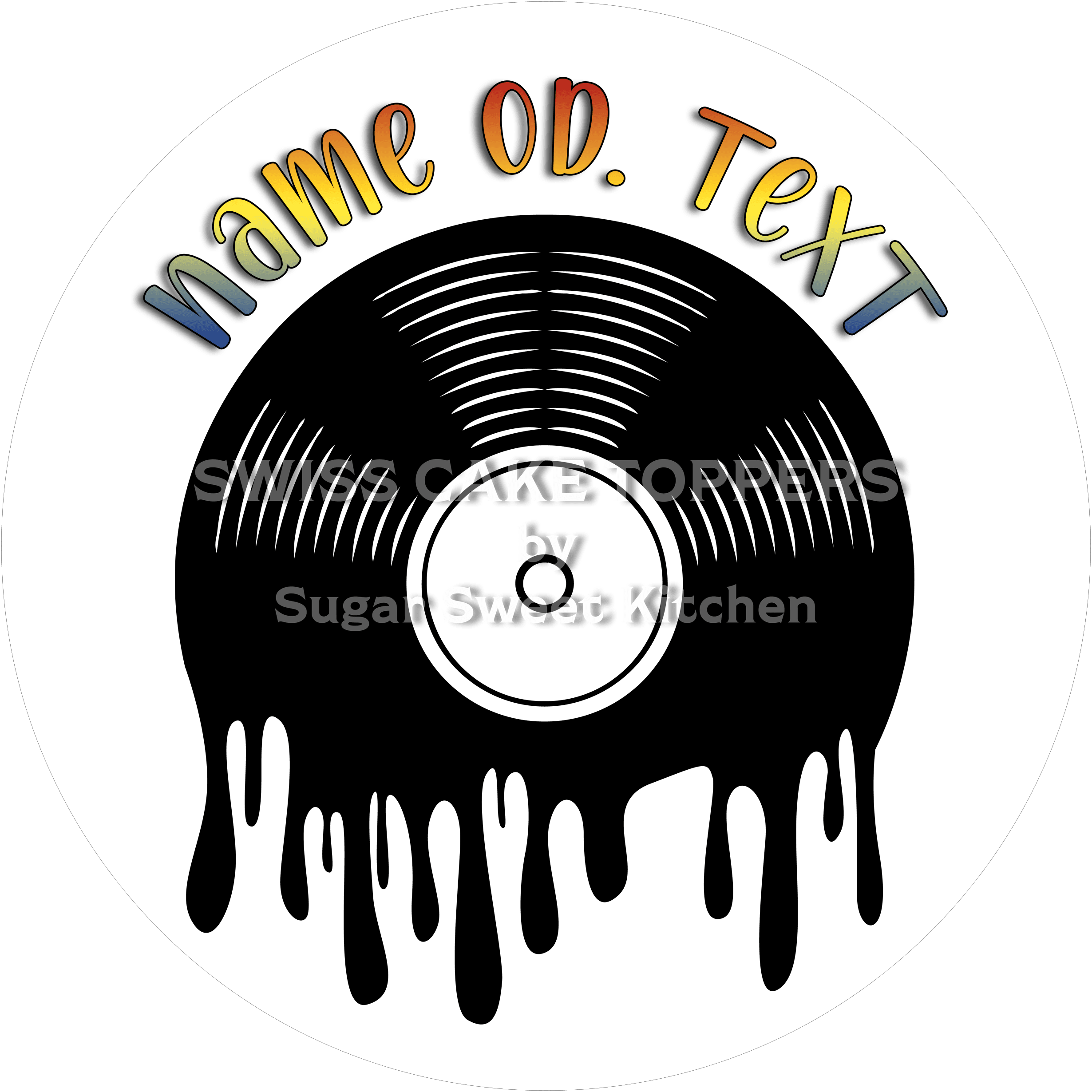 Exklusiver Musik-Tortenaufleger6 mit Namen - Fondant- Torten- & Cupcakeaufleger Sugar Sweet Kitchen