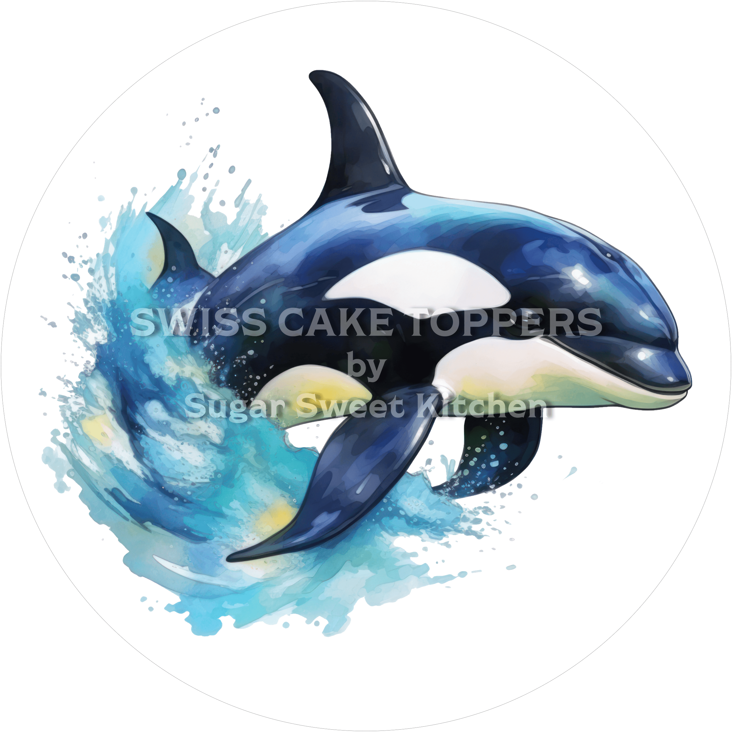 Exklusiver Orca-Tortenaufleger1 - personalisierbar - Fondant- Torten- & Cupcakeaufleger Sugar Sweet Kitchen