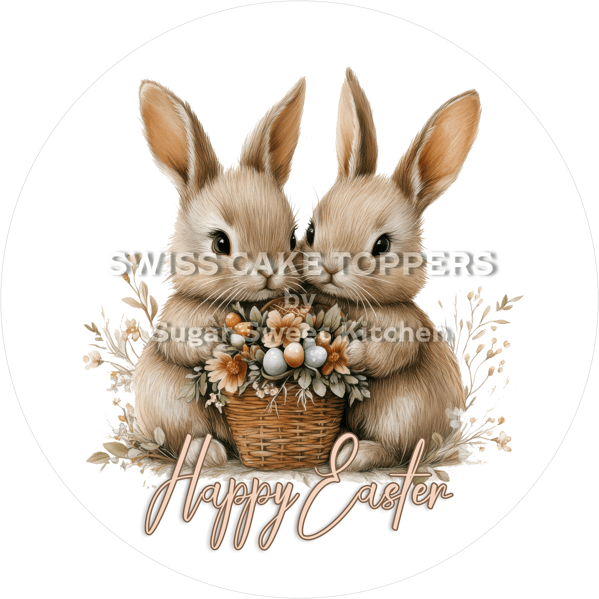 Exklusiver Oster-Tortenaufleger4 - personalisierbar - Fondant- Torten- & Cupcakeaufleger Sugar Sweet Kitchen