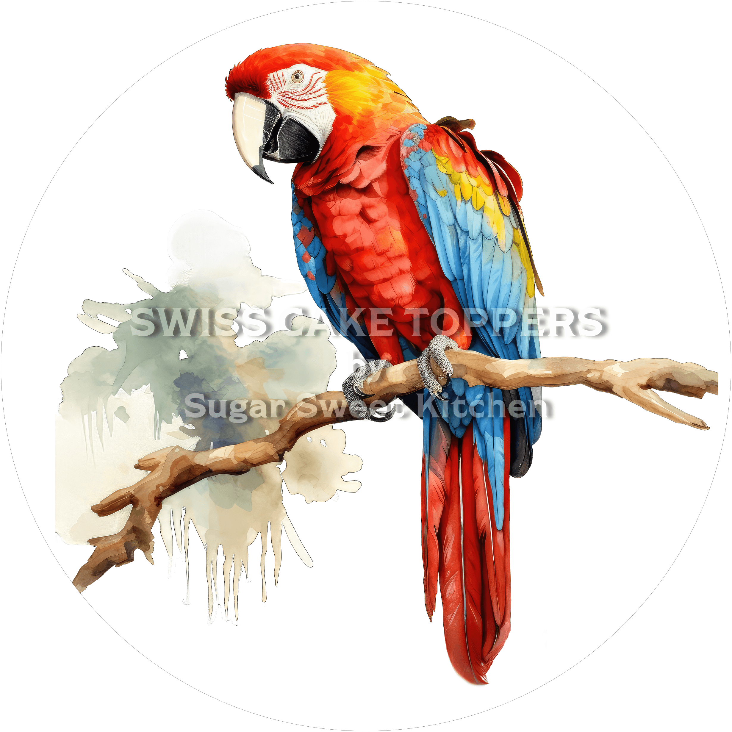 Exklusiver Papageien-Tortenaufleger23 - personalisierbar - Fondant- Torten- & Cupcakeaufleger Sugar Sweet Kitchen