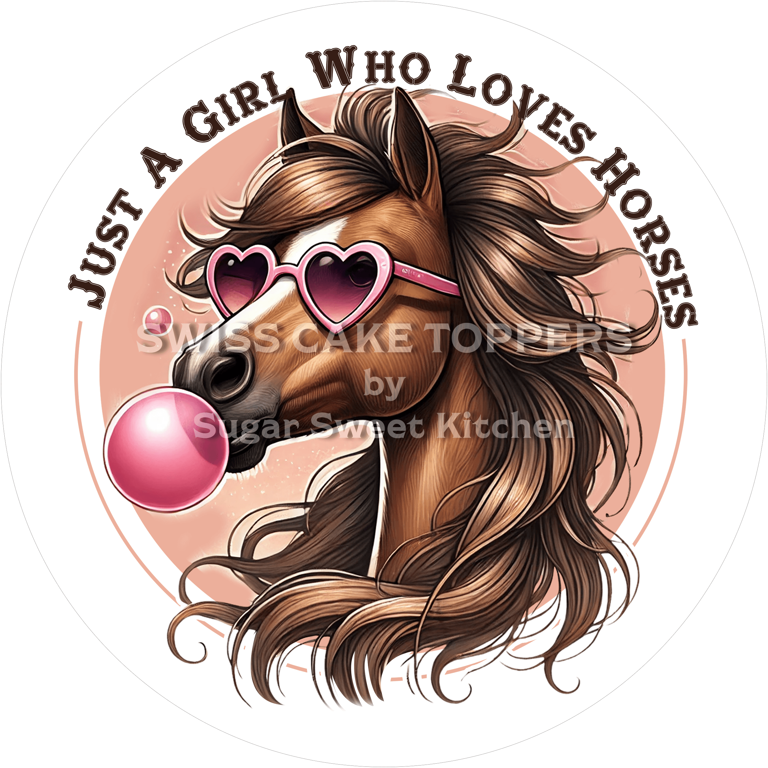 Exklusiver Pferde-Tortenaufleger4 - personalisierbar - Fondant- Torten- & Cupcakeaufleger Sugar Sweet Kitchen