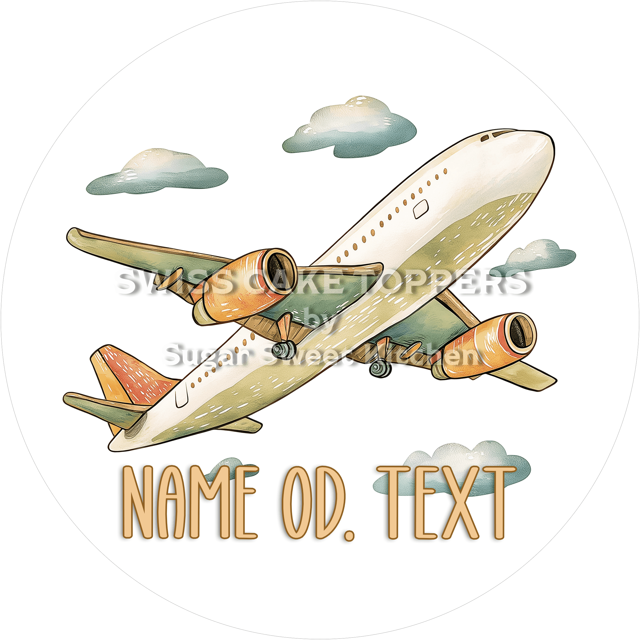 Exklusiver Reise-Tortenaufleger7 mit Namen - Fondant- Torten- & Cupcakeaufleger Sugar Sweet Kitchen