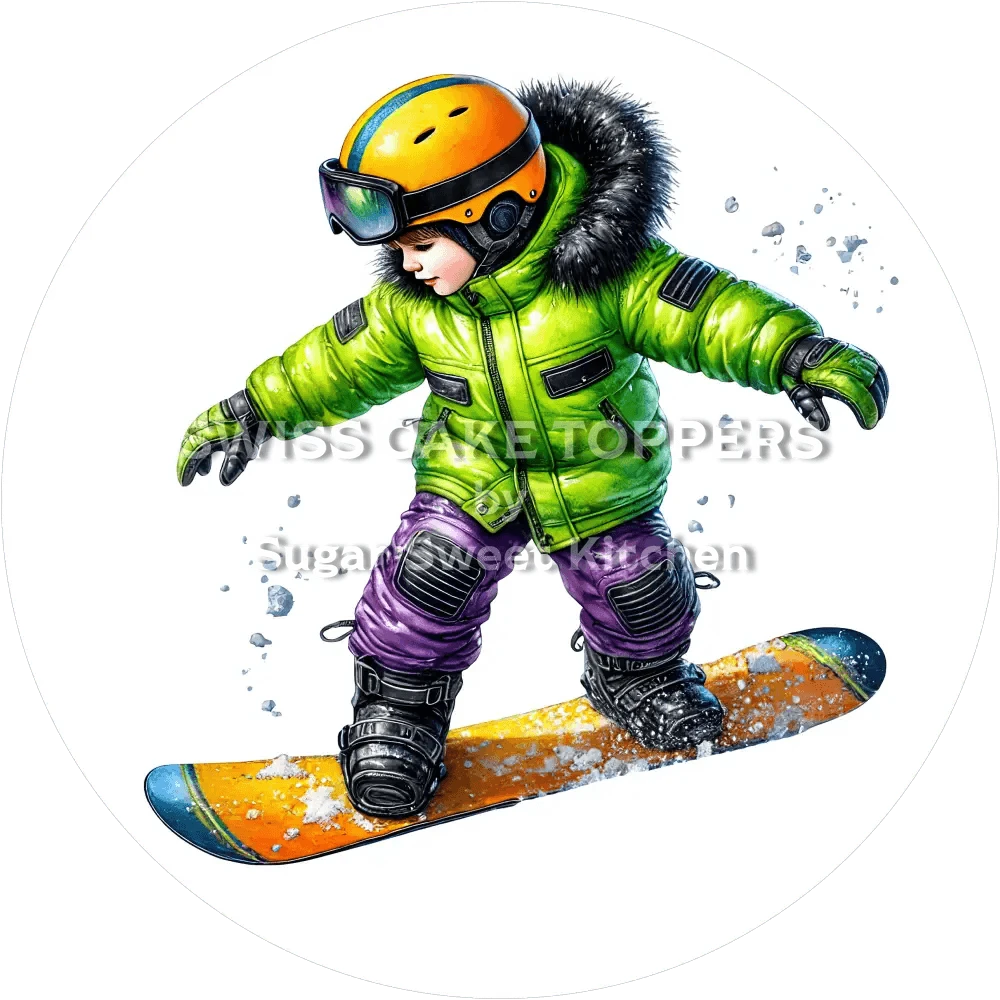 Exklusiver Snowboard-Tortenaufleger2 - personalisierbar - Fondant- Torten- & Cupcakeaufleger Sugar Sweet Kitchen