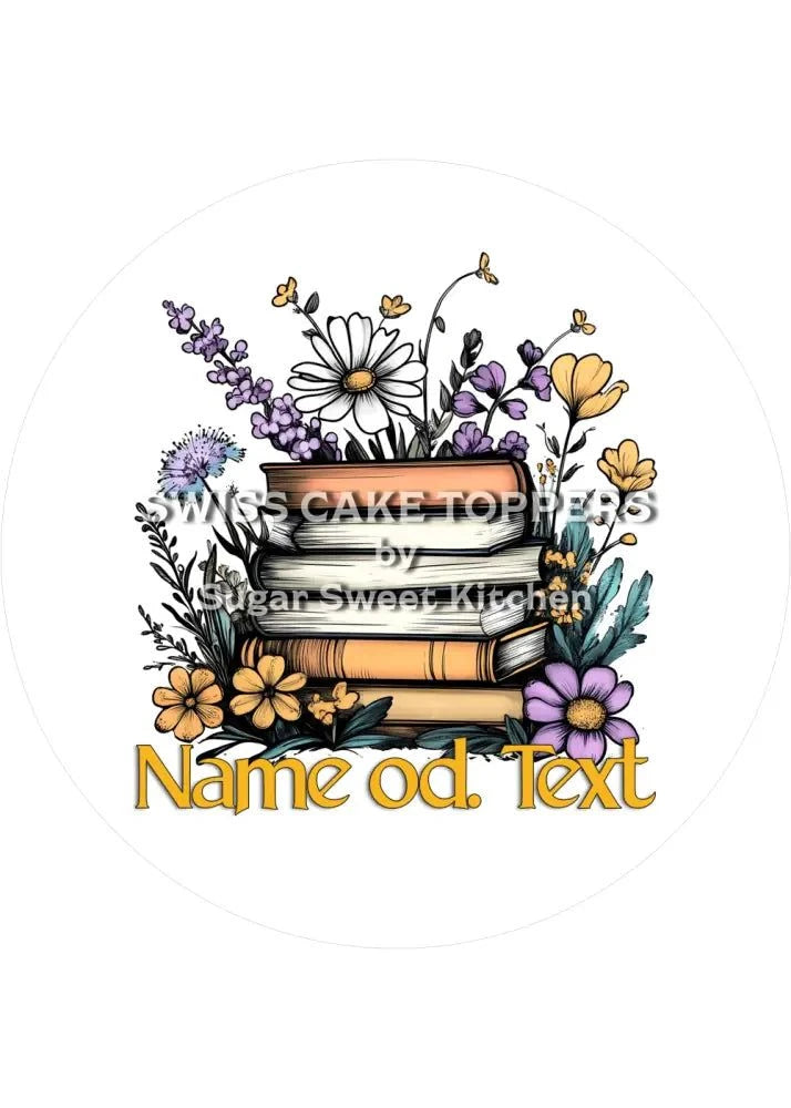 Exklusiver Tortenaufleger für Leseratten mit Name od. Text - Fondant- Torten- & Cupcakeaufleger Sugar Sweet Kitchen
