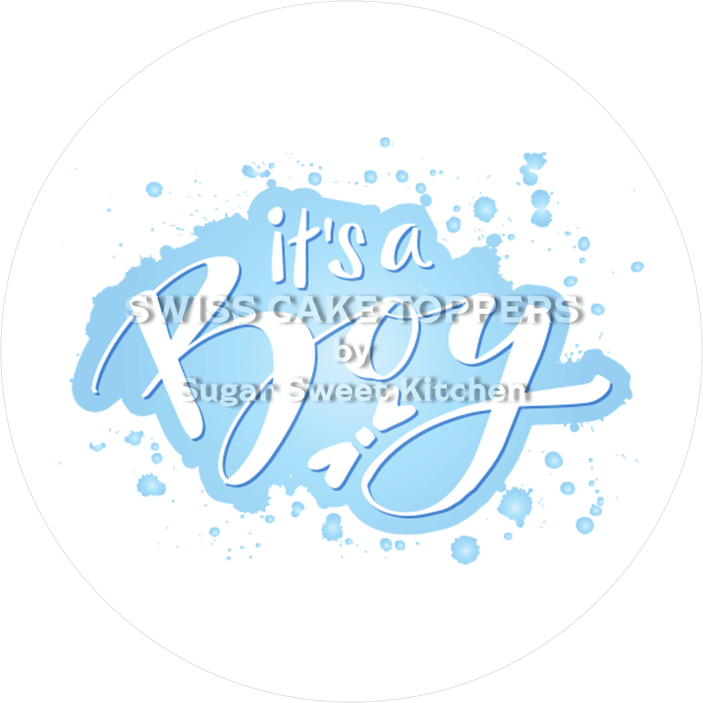 Exklusiver Tortenaufleger - It’s a Boy2 - personalisierbar - Fondant- Torten- & Cupcakeaufleger Sugar Sweet Kitchen