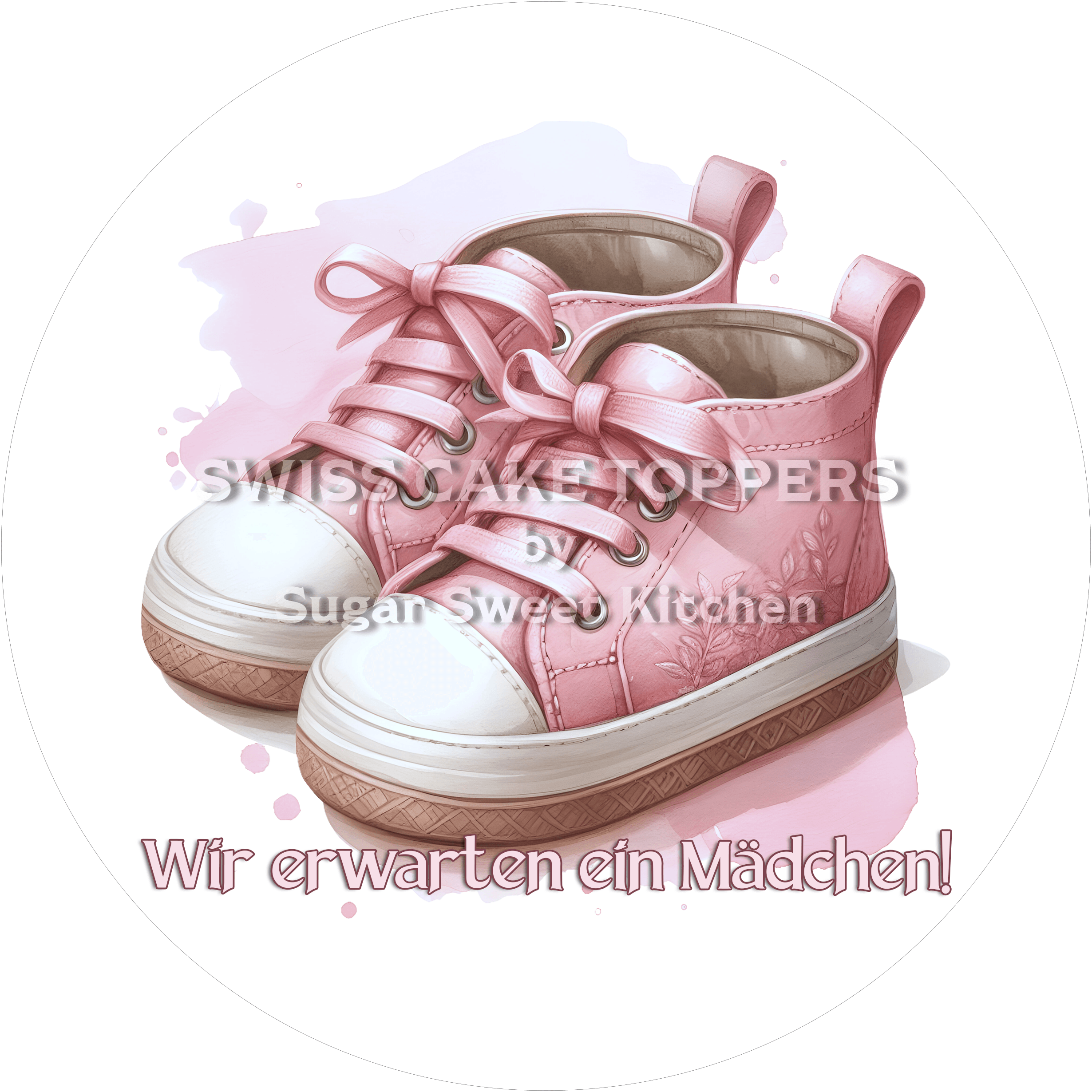 Exklusiver Tortenaufleger - It’s a Girl5 - personalisierbar - Fondant- Torten- & Cupcakeaufleger Sugar Sweet Kitchen
