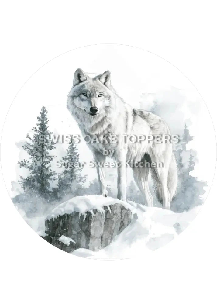 Exklusiver Wolf-Tortenaufleger2 - personalisierbar - Fondant- Torten- & Cupcakeaufleger Sugar Sweet Kitchen