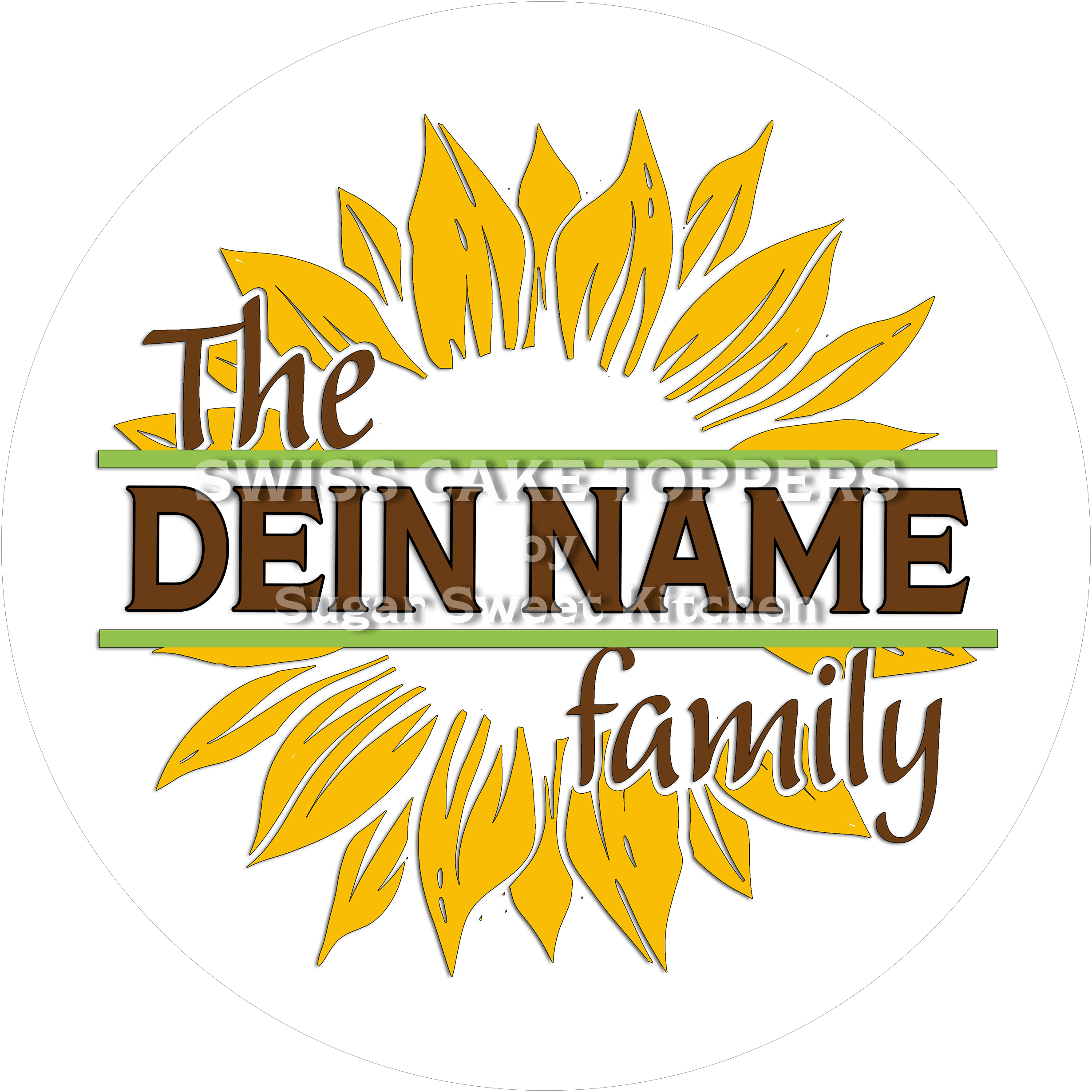 Familien Tortenaufleger mit Familienname - Fondant- Torten- & Cupcakeaufleger Sugar Sweet Kitchen