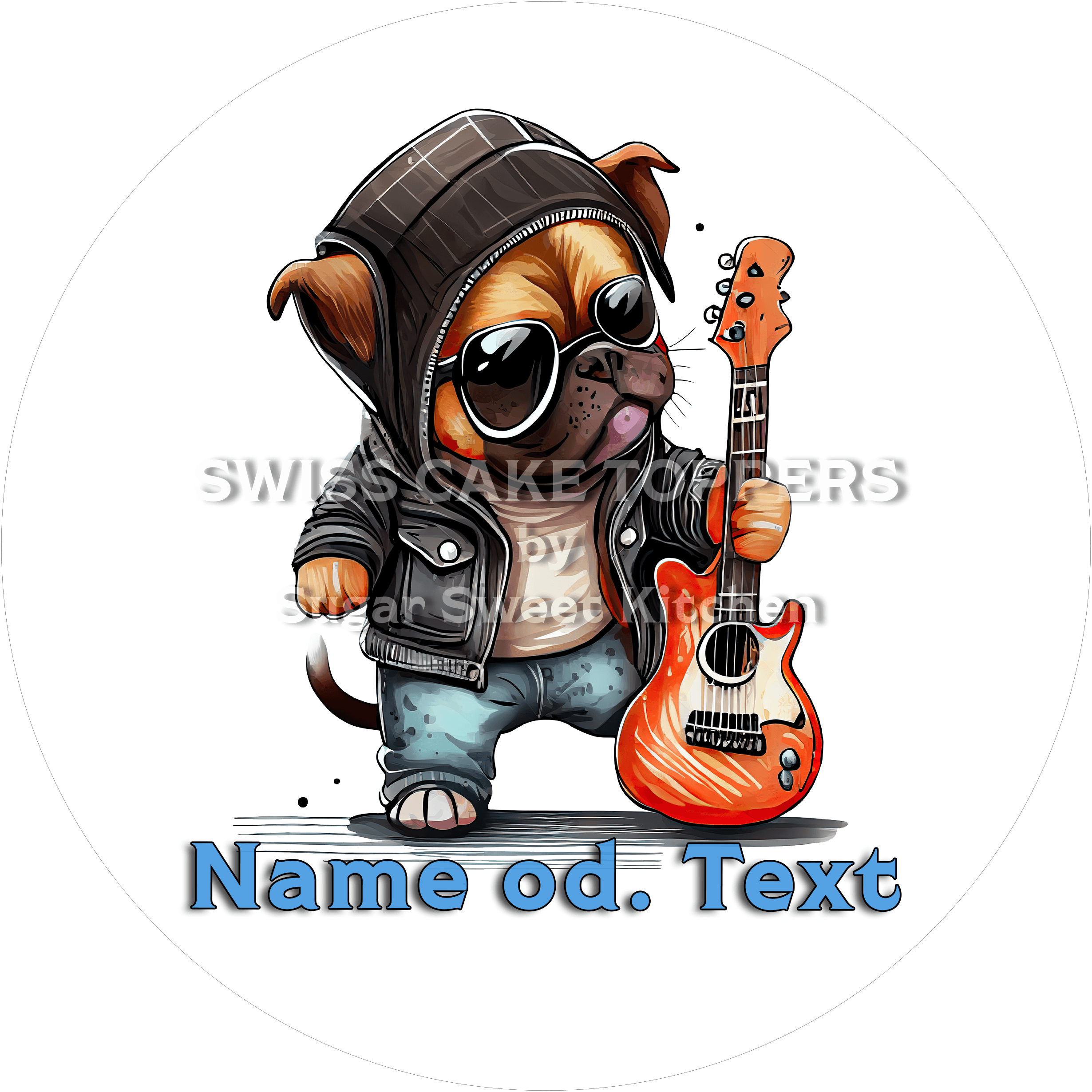 Fantastischer Musik-Tortenaufleger8 mit Namen - Fondant- Torten- & Cupcakeaufleger Sugar Sweet Kitchen